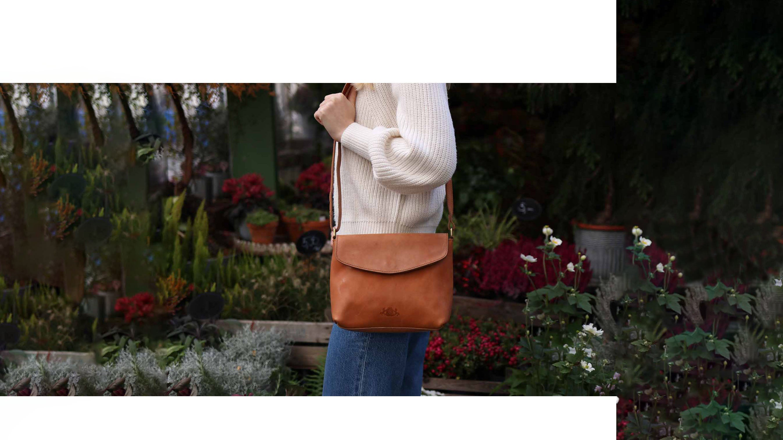 Schultertasche Leder