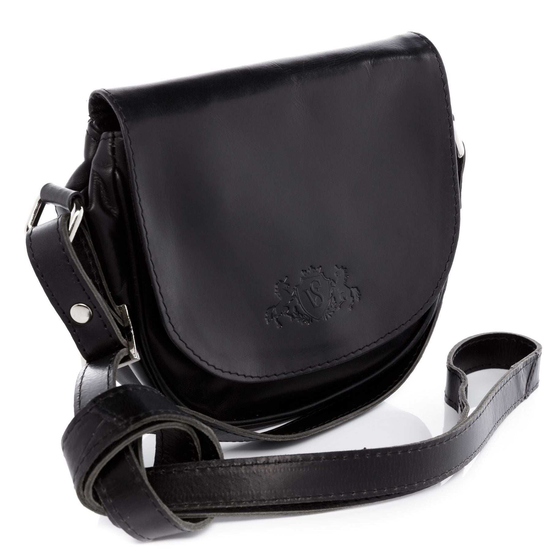 SID & VAIN Umhängetasche Leder klein BRIGHTON schwarz 9366