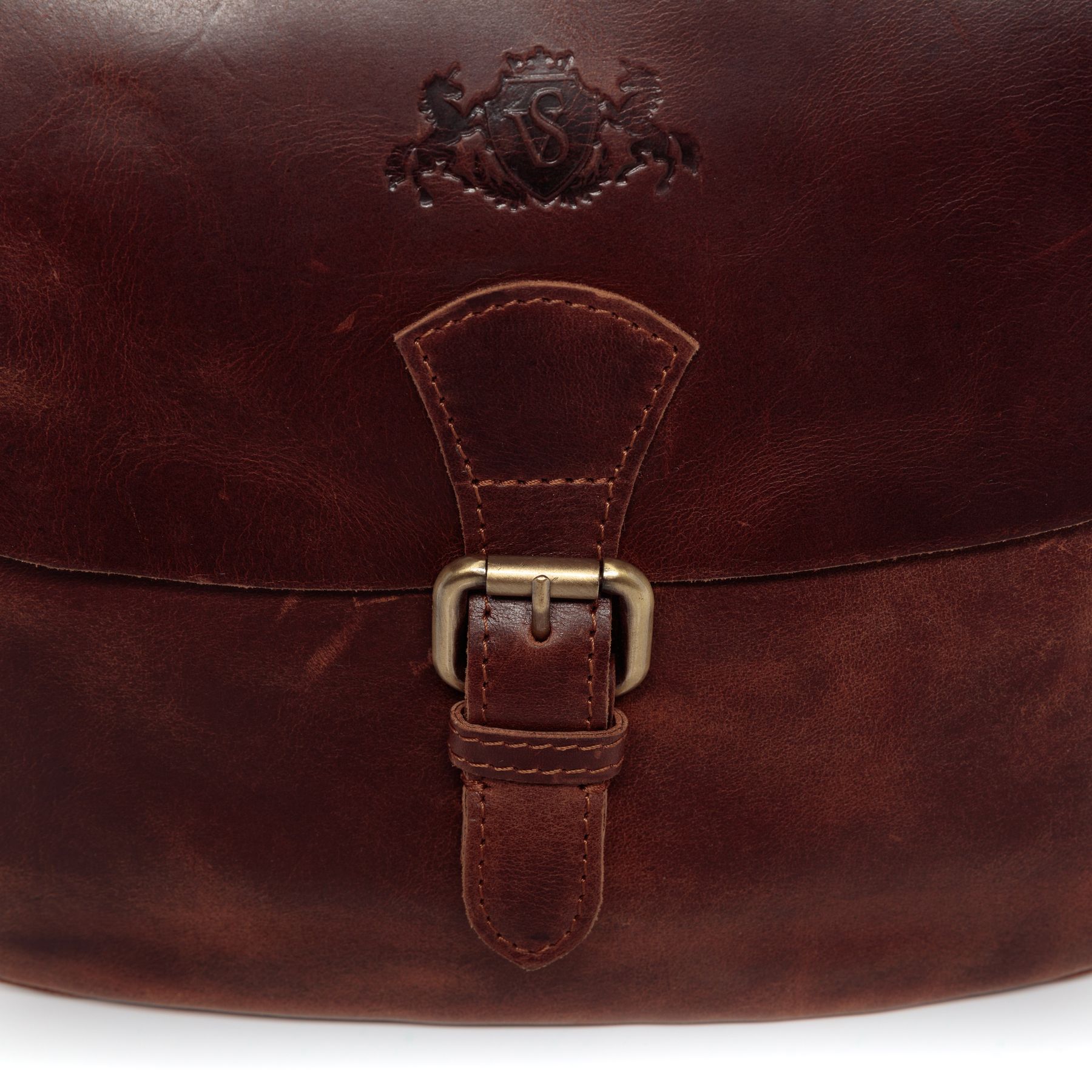 SID & VAIN Schultertasche Leder & Umhängetasche Leder YALE braun-cognac 10674