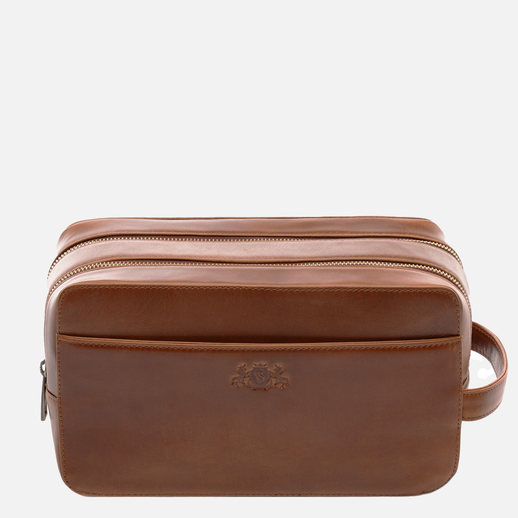 Kulturtasche QUENTIN Leder hellbraun