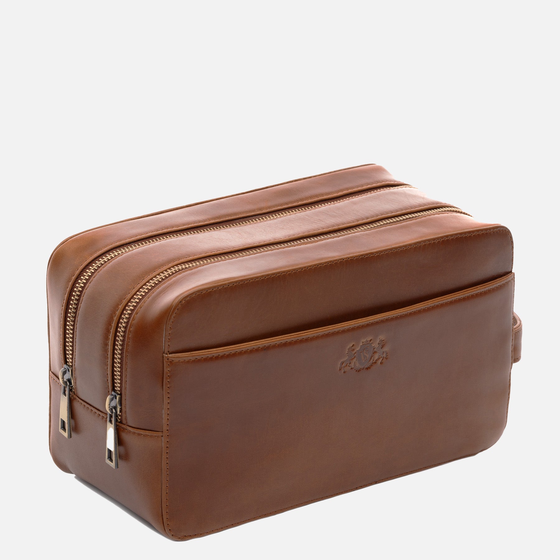 Kulturtasche QUENTIN Leder hellbraun