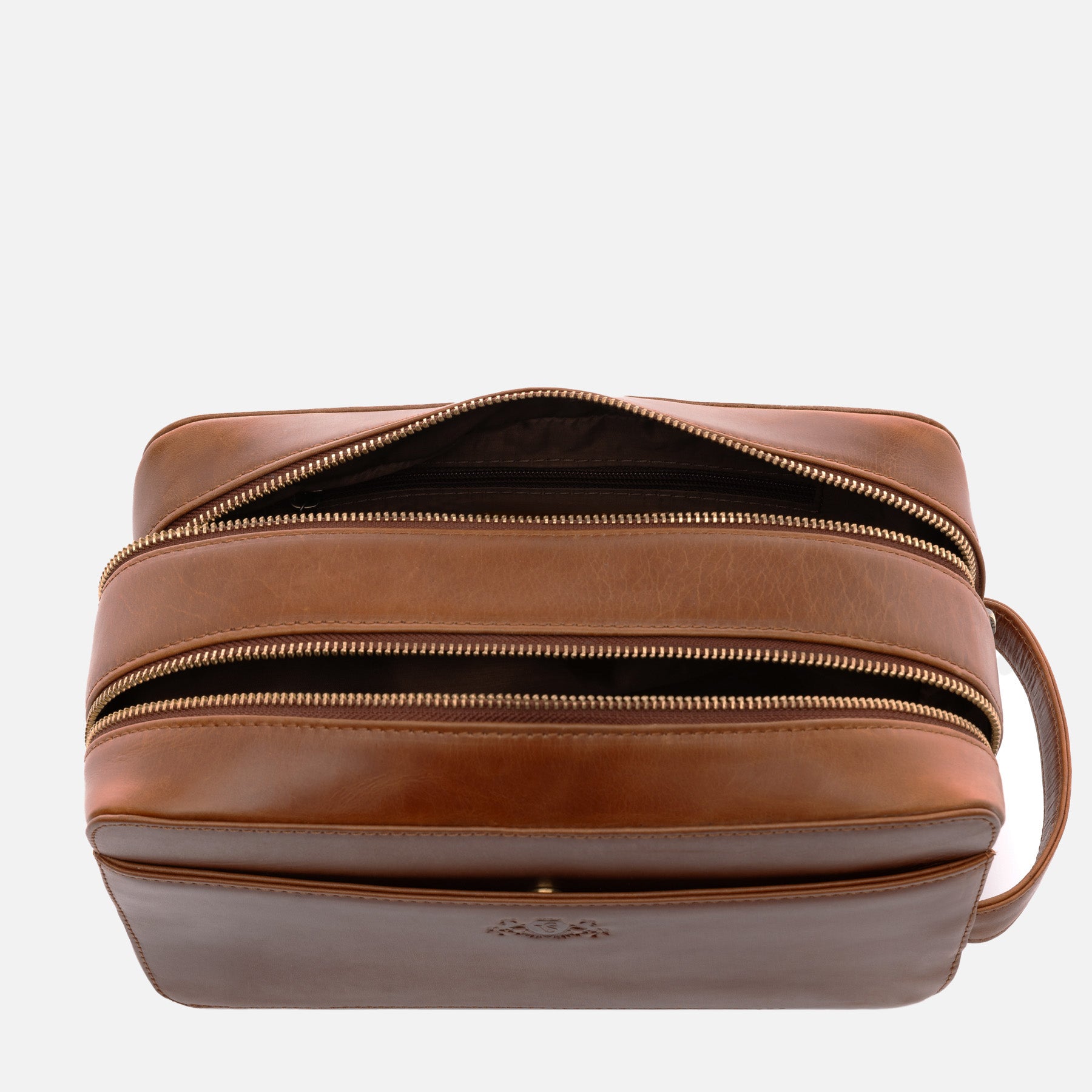 Kulturtasche QUENTIN Leder hellbraun