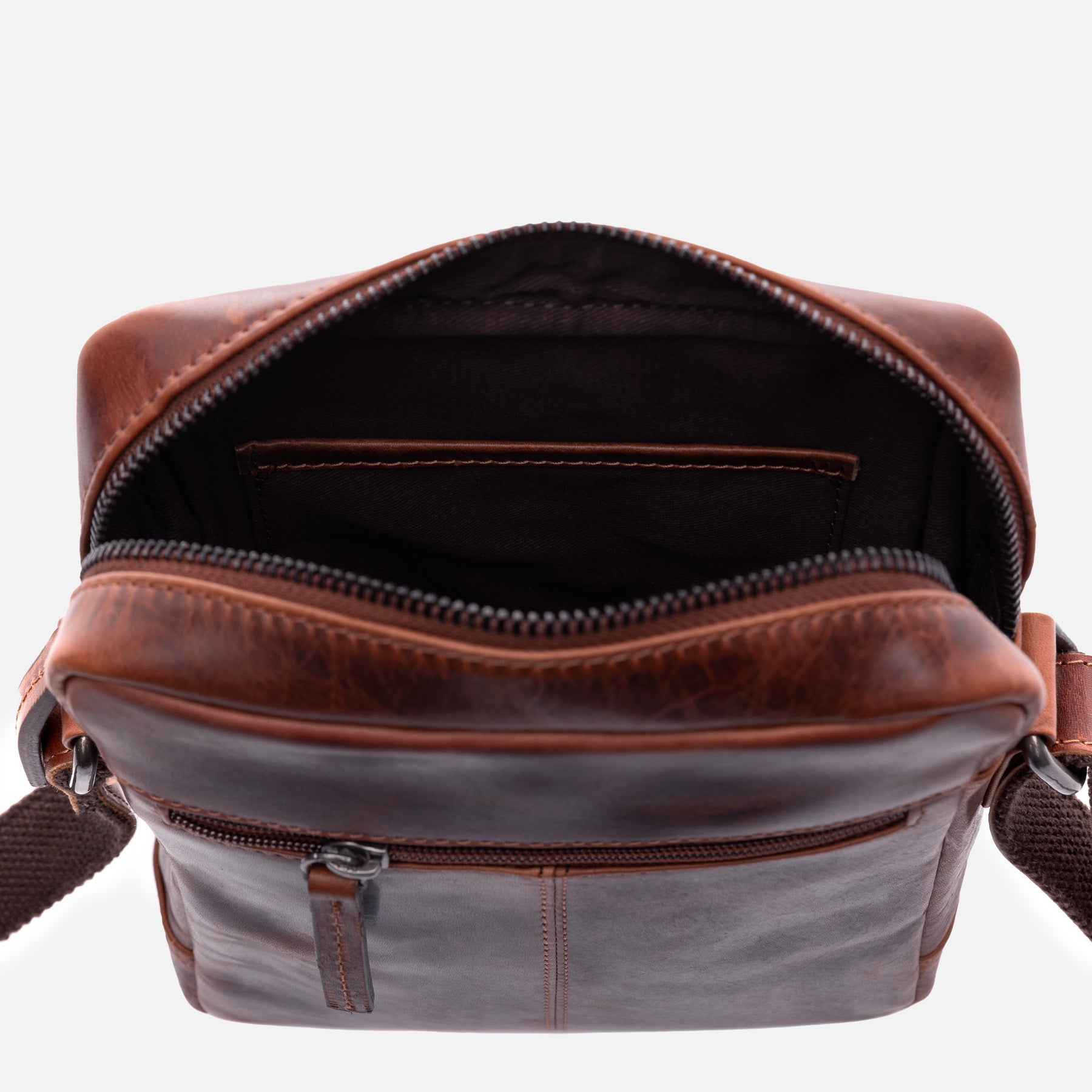 Schultertasche DUBLIN Natur-Leder