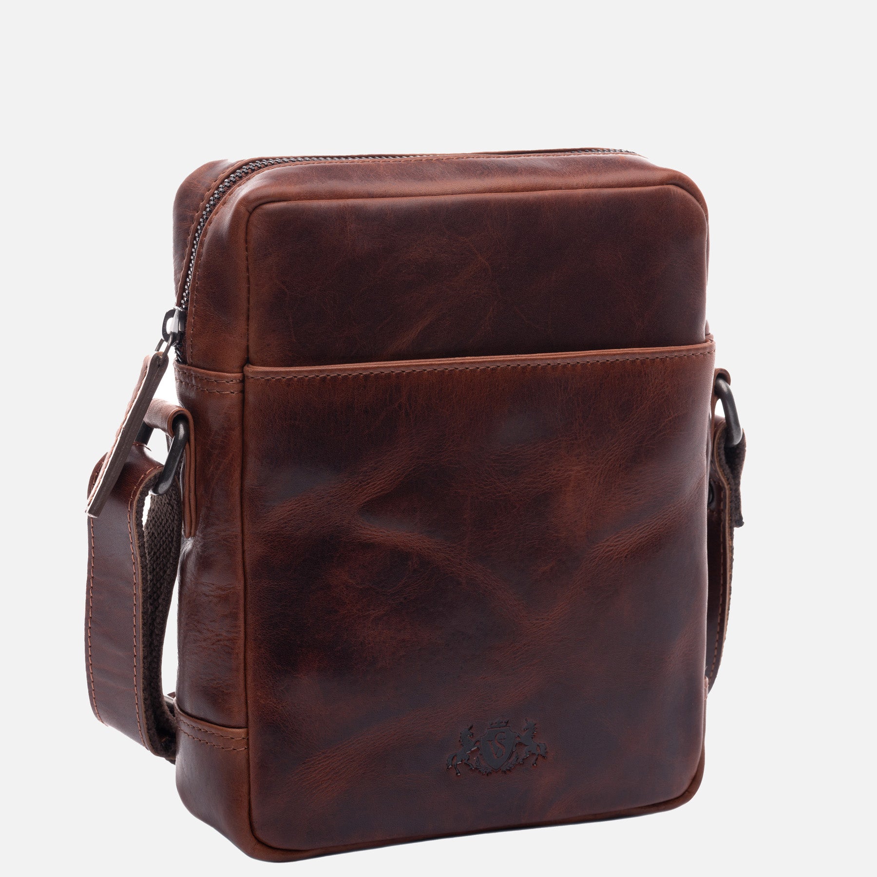 Schultertasche DUBLIN Natur-Leder
