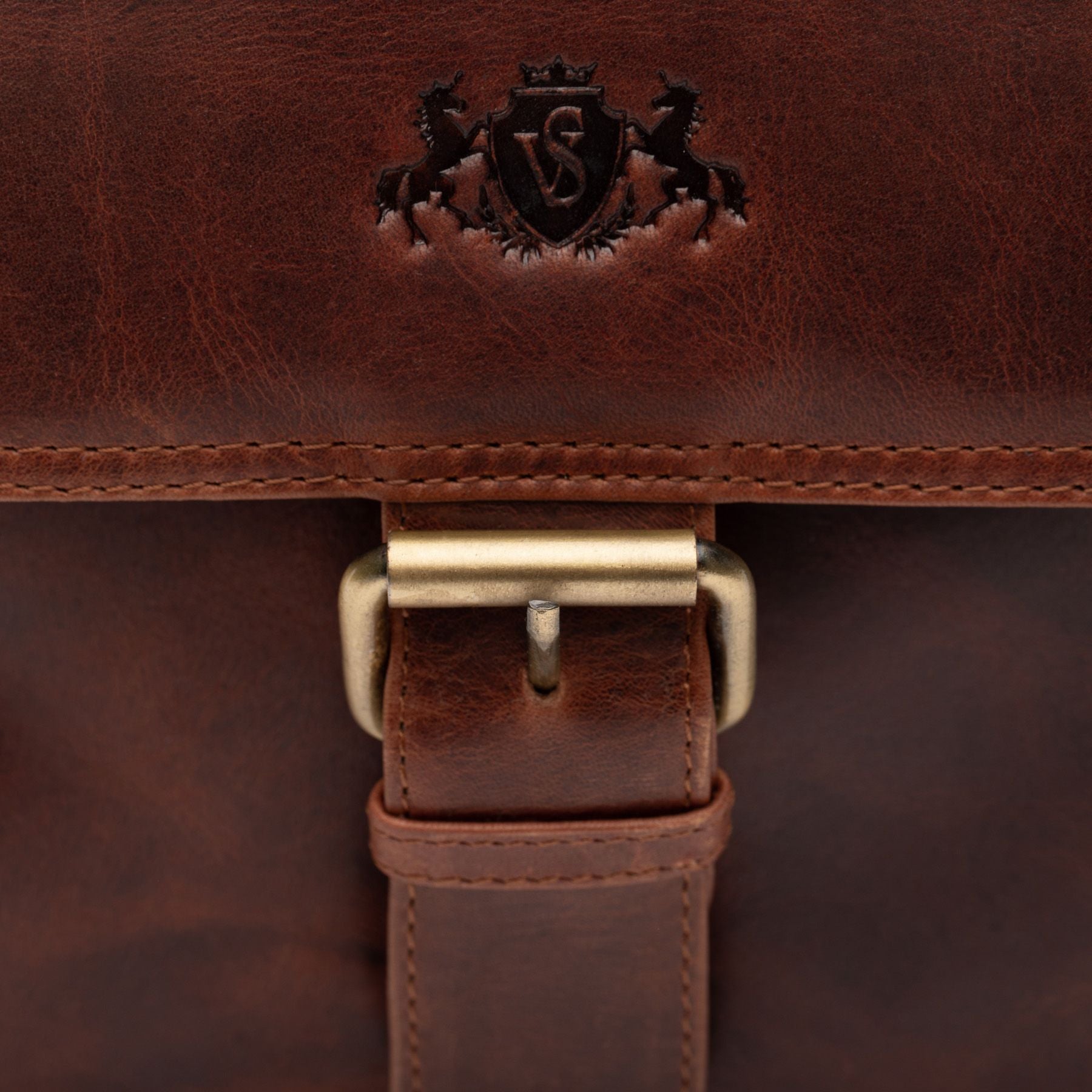 Schultertasche NICO Natur-Leder braun