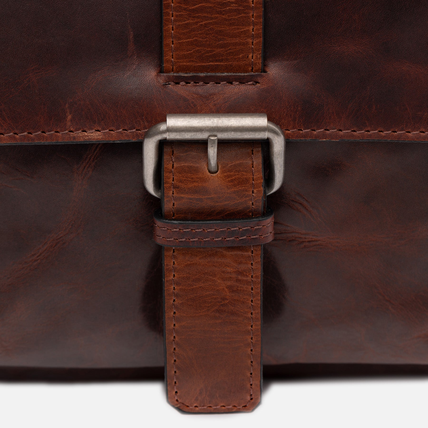 Schultertasche GRAHAM Natur-Leder braun