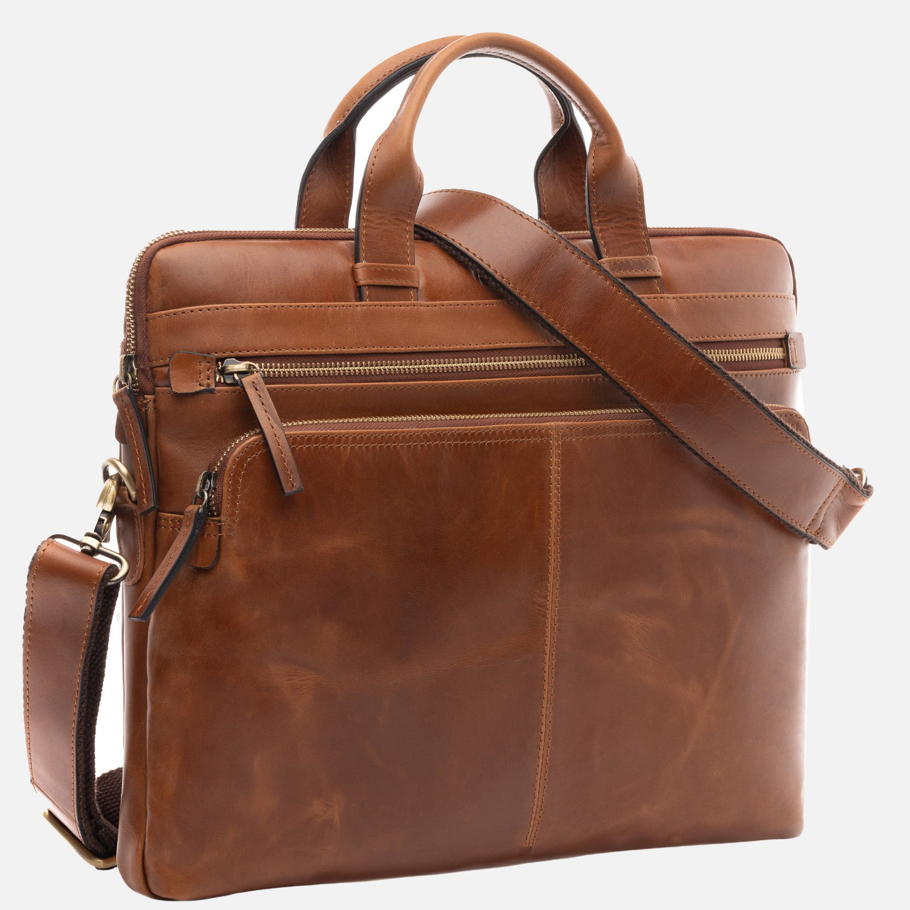 Laptoptasche CARSON Natur-Leder braun