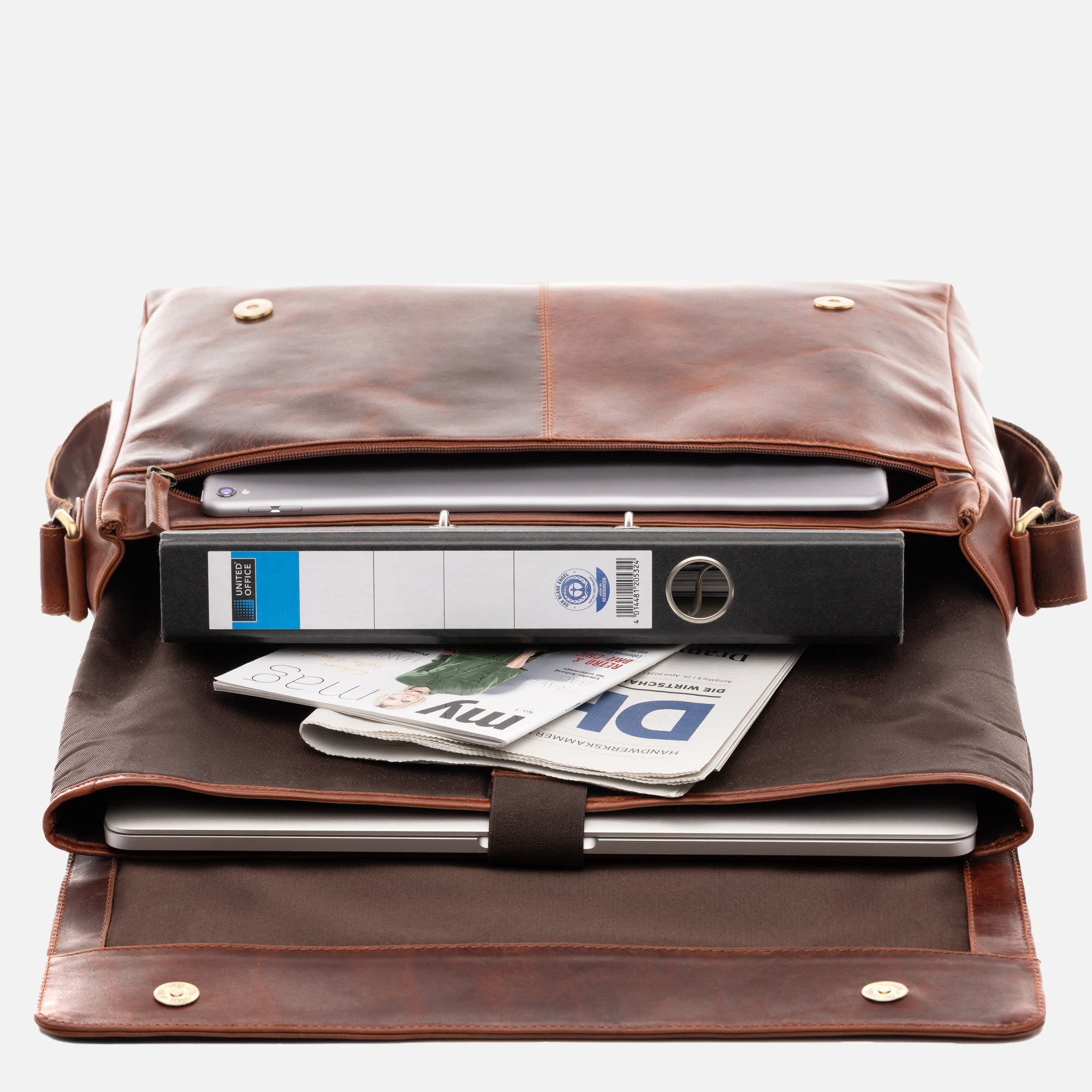 Umhängetasche SPENCER Natur-Leder braun