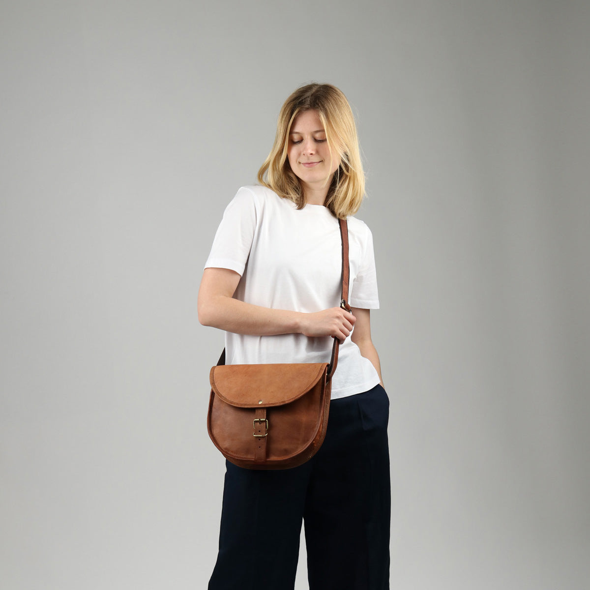 Umhängetasche AUBREY Naturleder braun