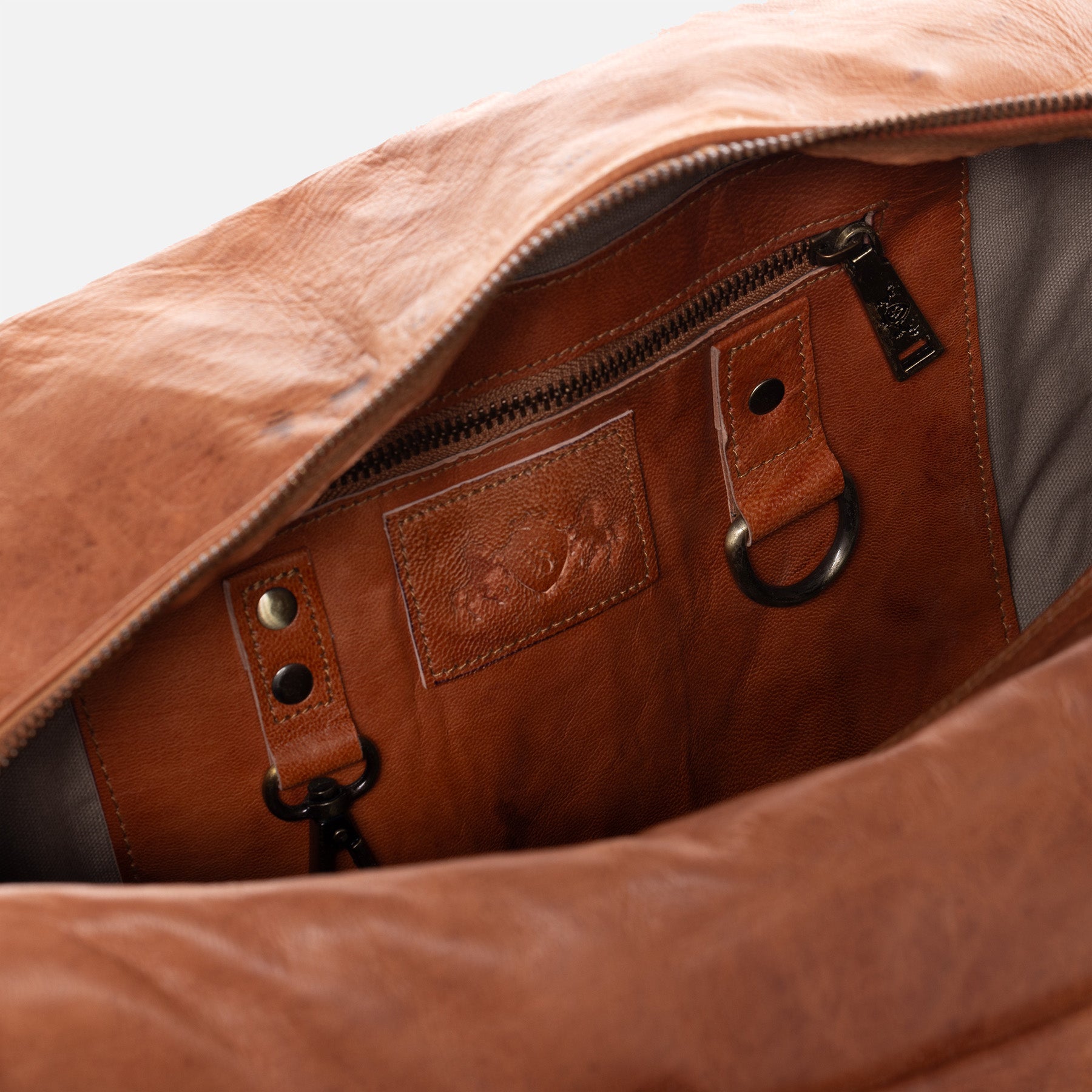 XL Reisetasche LINUS Glattleder hellbraun