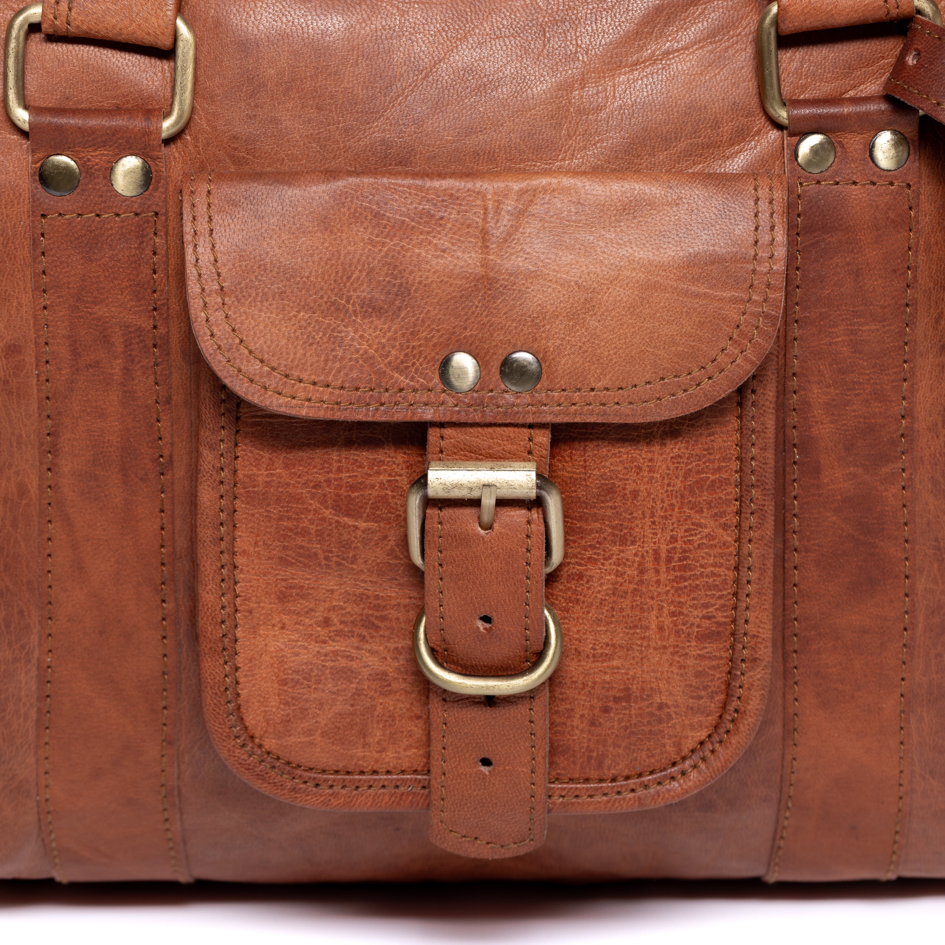 XL Reisetasche LINUS Glattleder hellbraun