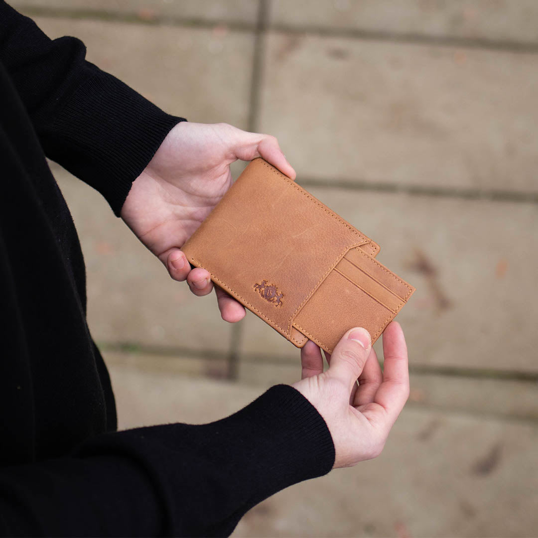 SID & VAIN Geldbeutel Leder Karten JACOB light-cognac 37083