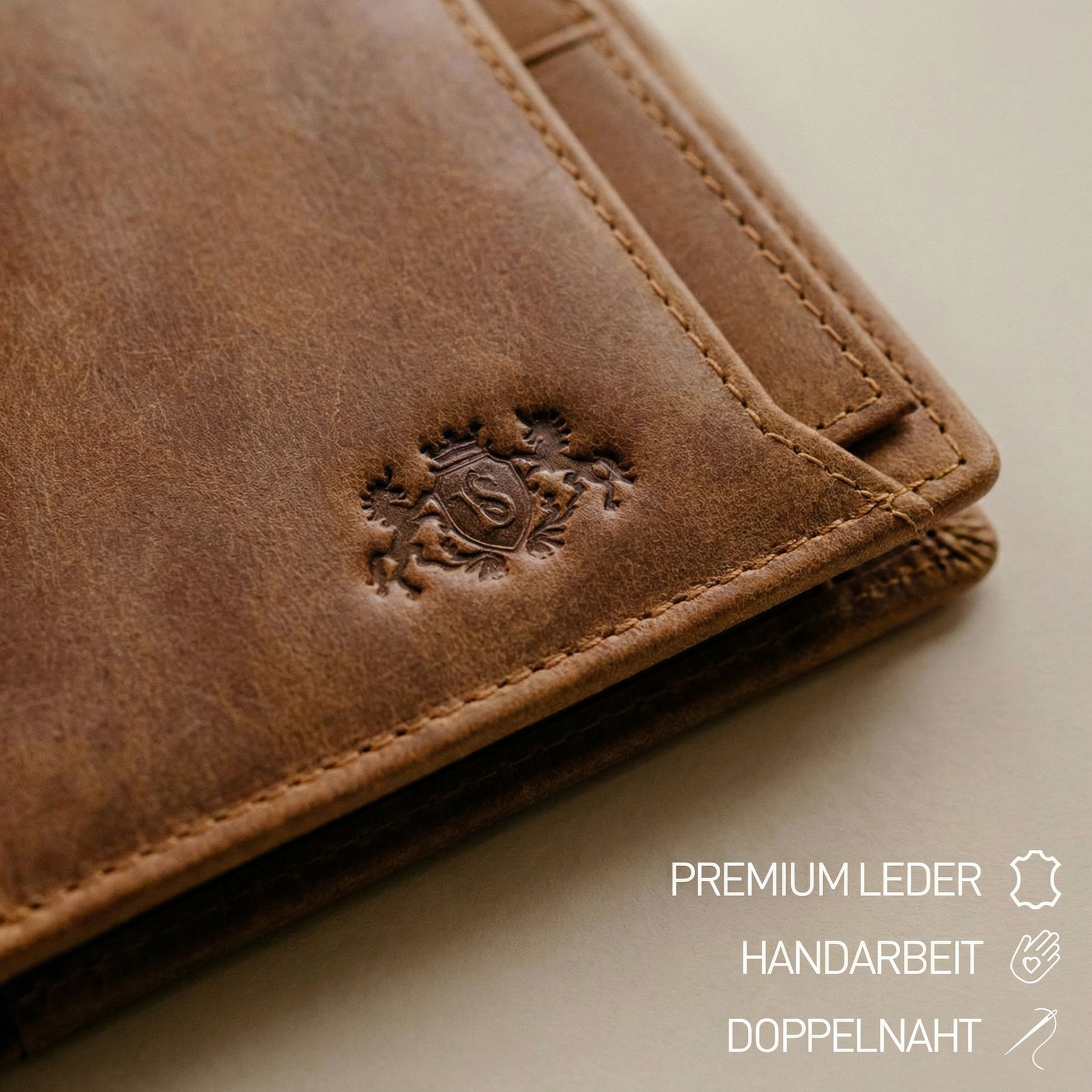 Wallet JACOB buffalo leather camel beige