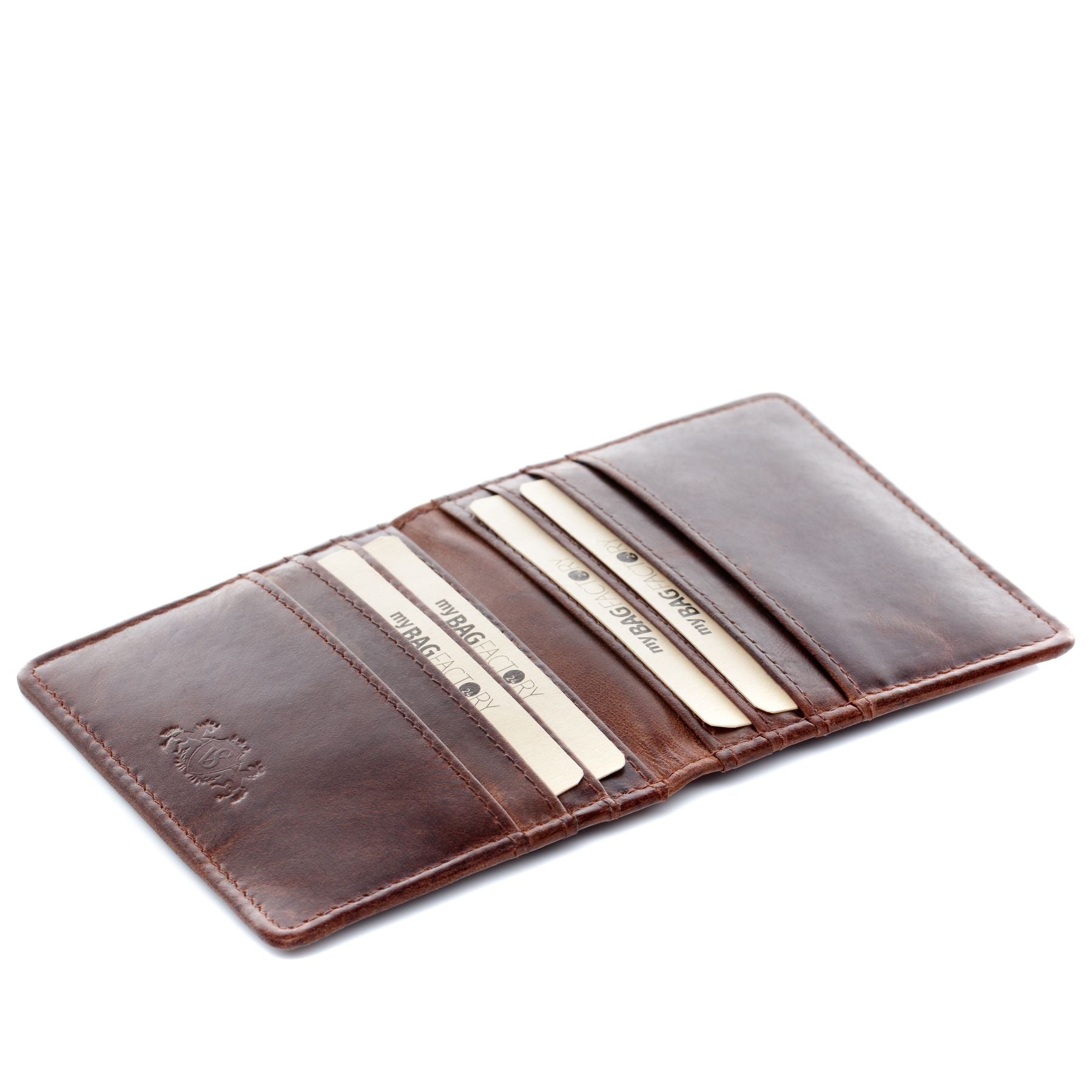 Card case EARNEST natural leather brown-cognac