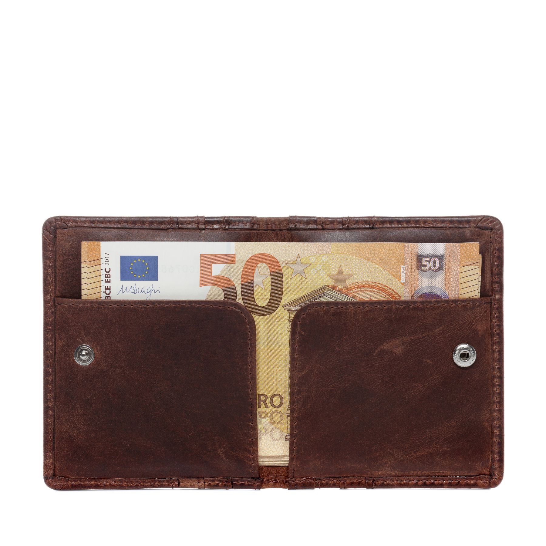 Card case EARNEST natural leather brown-cognac