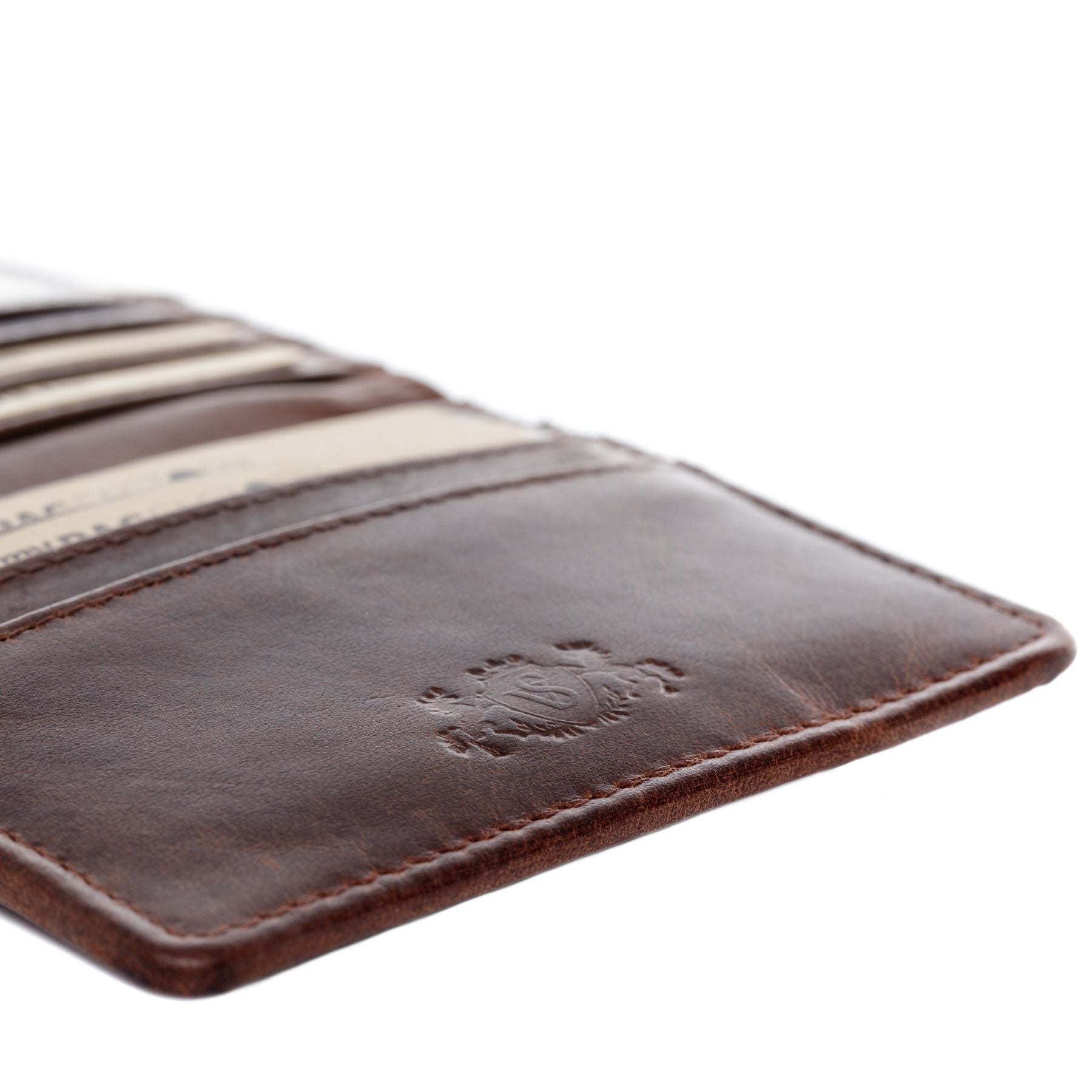Card case EARNEST natural leather brown-cognac