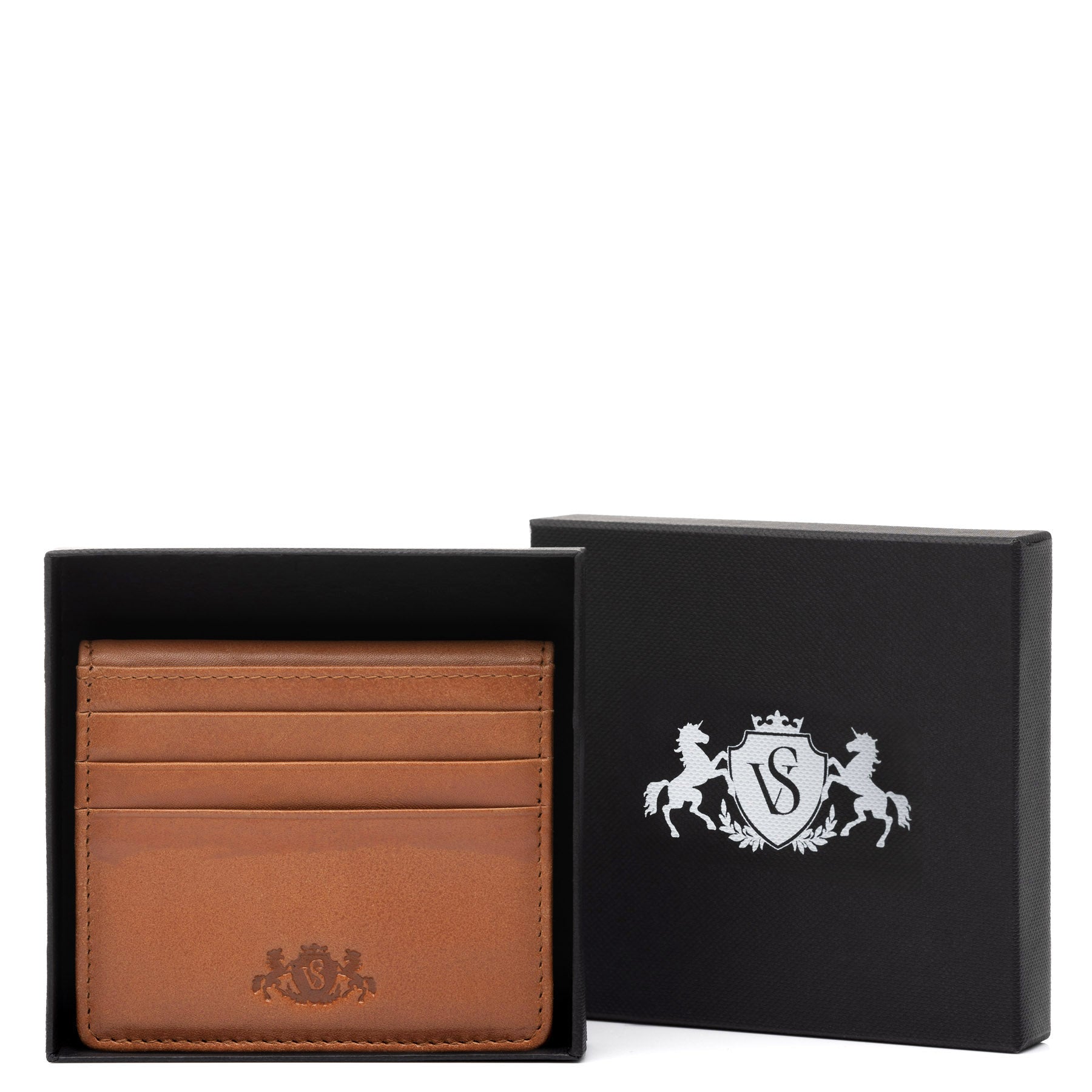 SID & VAIN Kartenetui Leder EARNEST braun hellbraun schwarz 39029 #farbe_tan