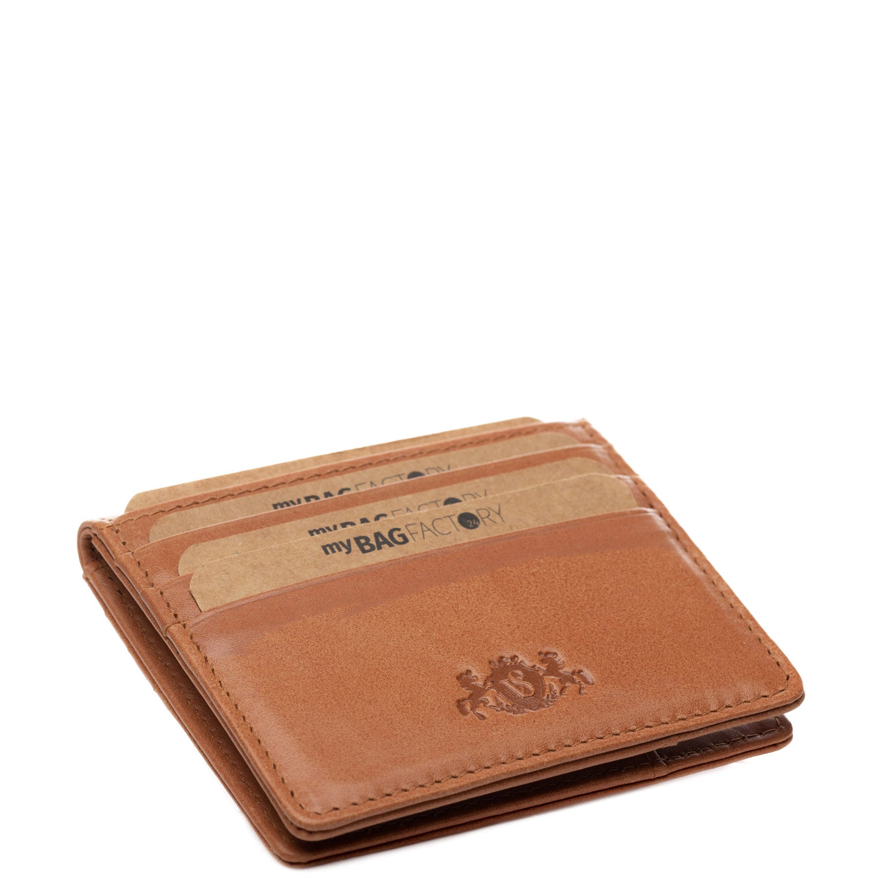 SID & VAIN Kartenetui Leder EARNEST braun hellbraun schwarz 39035 #farbe_tan