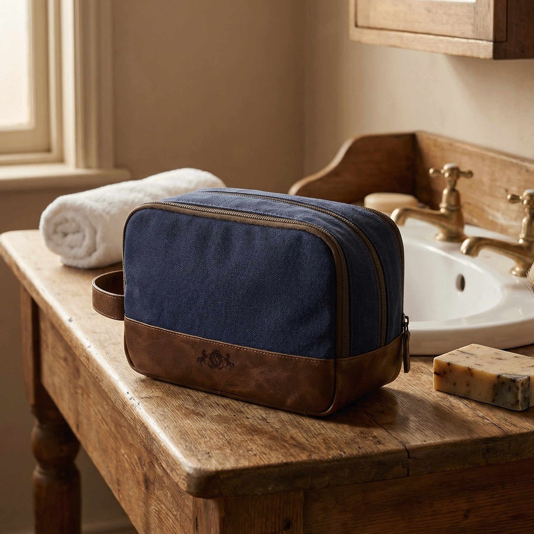 6046-SID & VAIN wash - M - H-91 - BEAU blue-brown CANVAS-PULL-UP-inuse