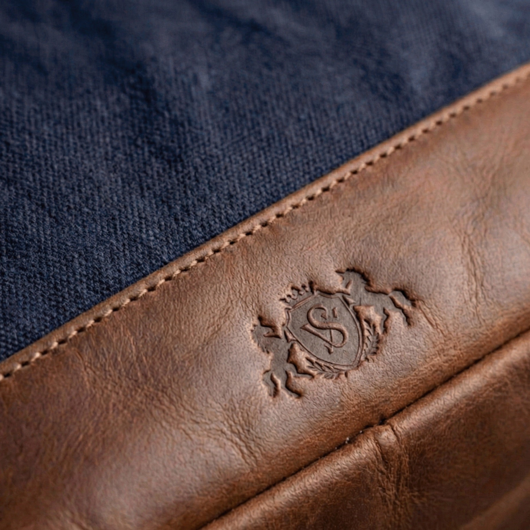 6046-SID & VAIN wash - M - H-91 - BEAU blue-brown CANVAS-PULL-UP-feature