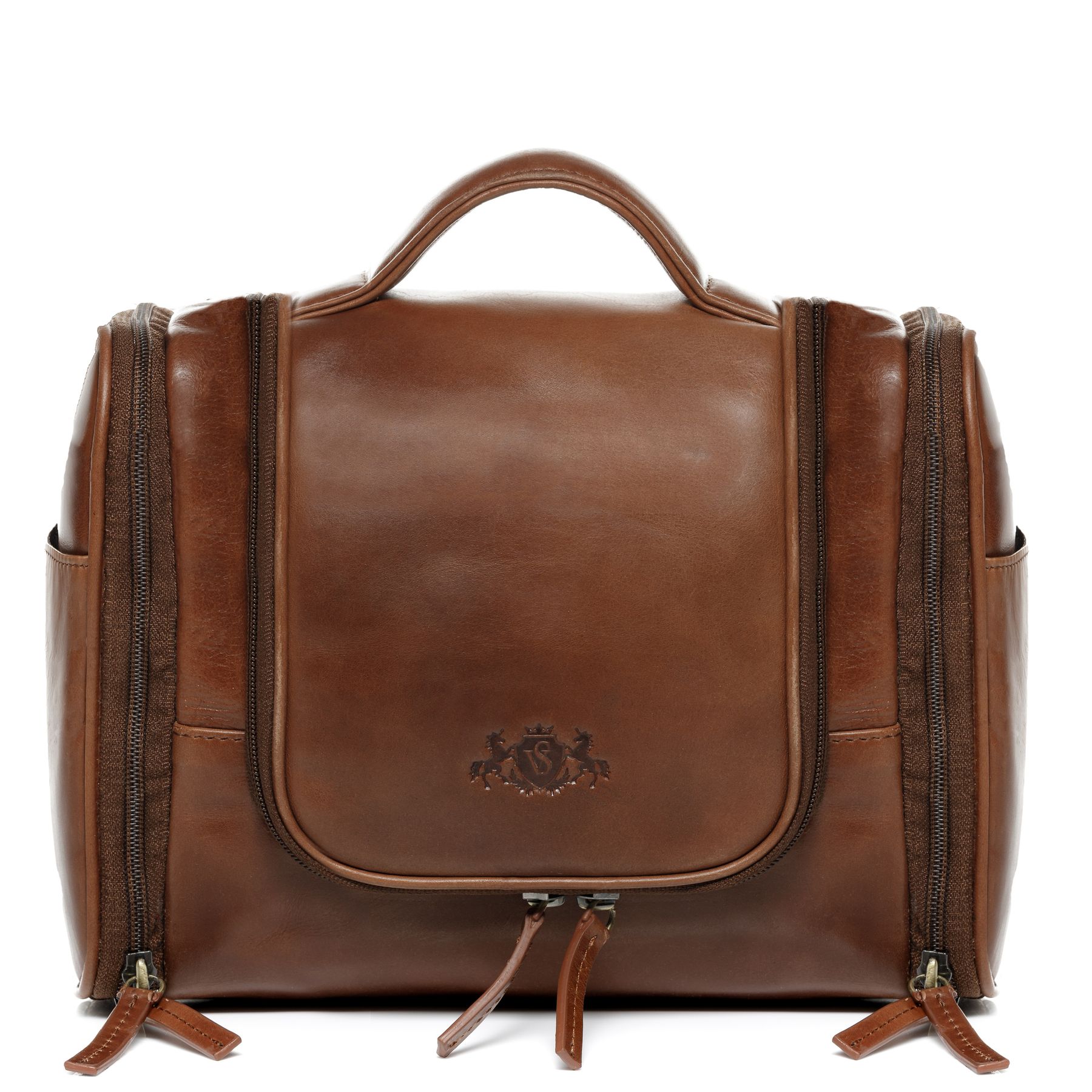 SID & VAIN Kulturbeutel Leder DEXTER light-brown 30234