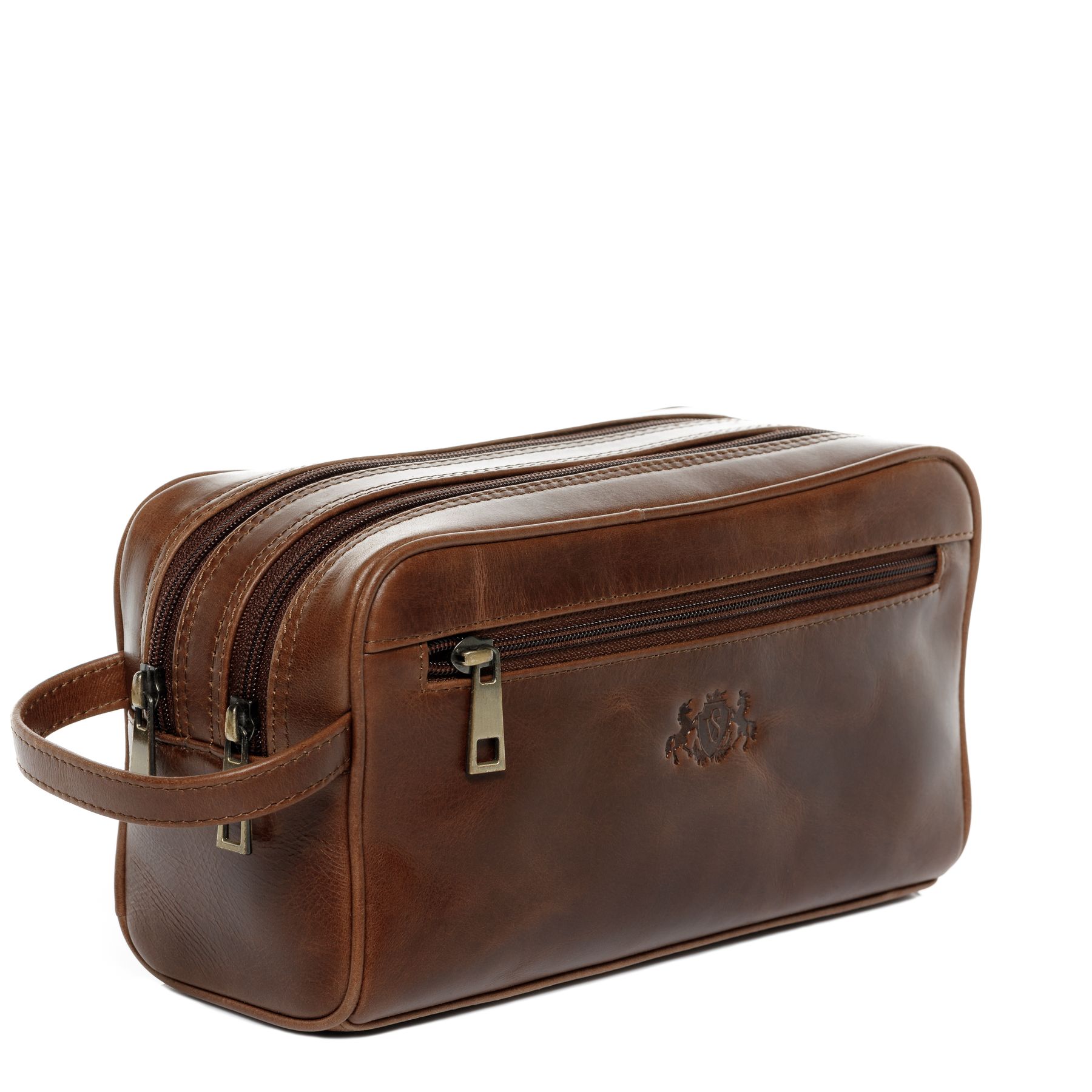 SID & VAIN Kulturbeutel Leder GATWICK light-brown 27551