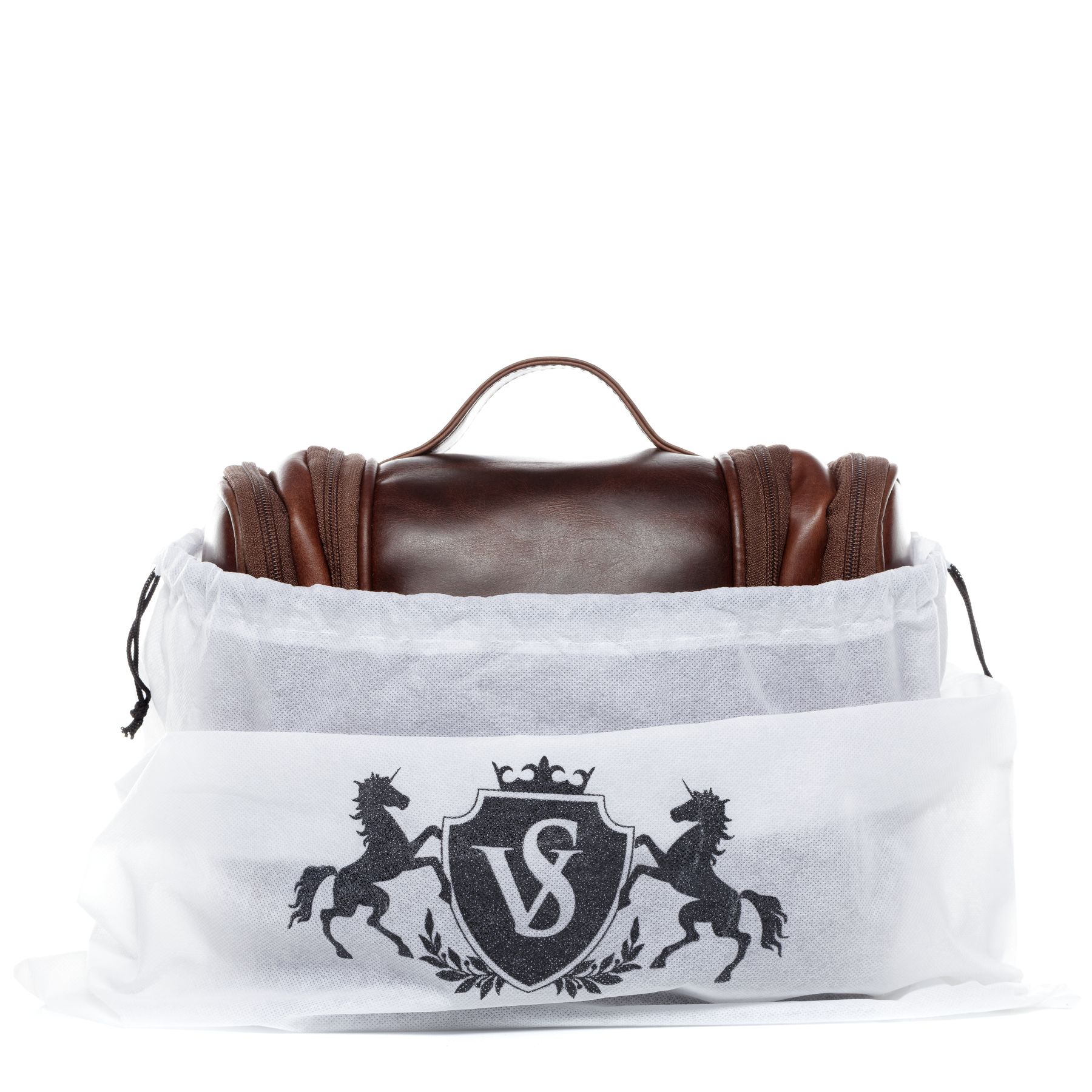 SID & VAIN Kulturbeutel Leder DEXTER braun-cognac 21757