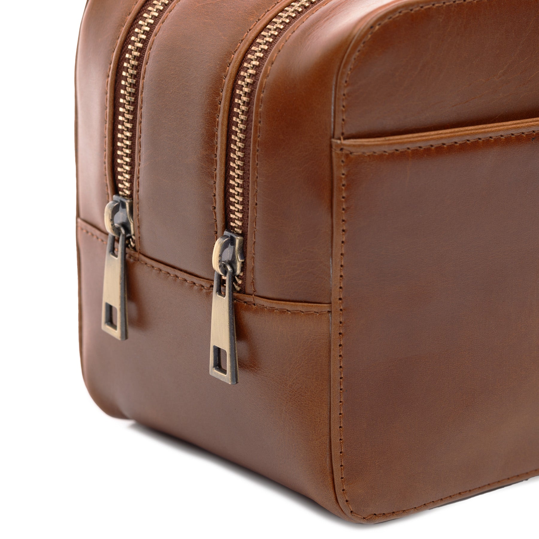 SID & VAIN Kulturtasche Leder QUENTIN Hellbraun Kulturbeutel 45604