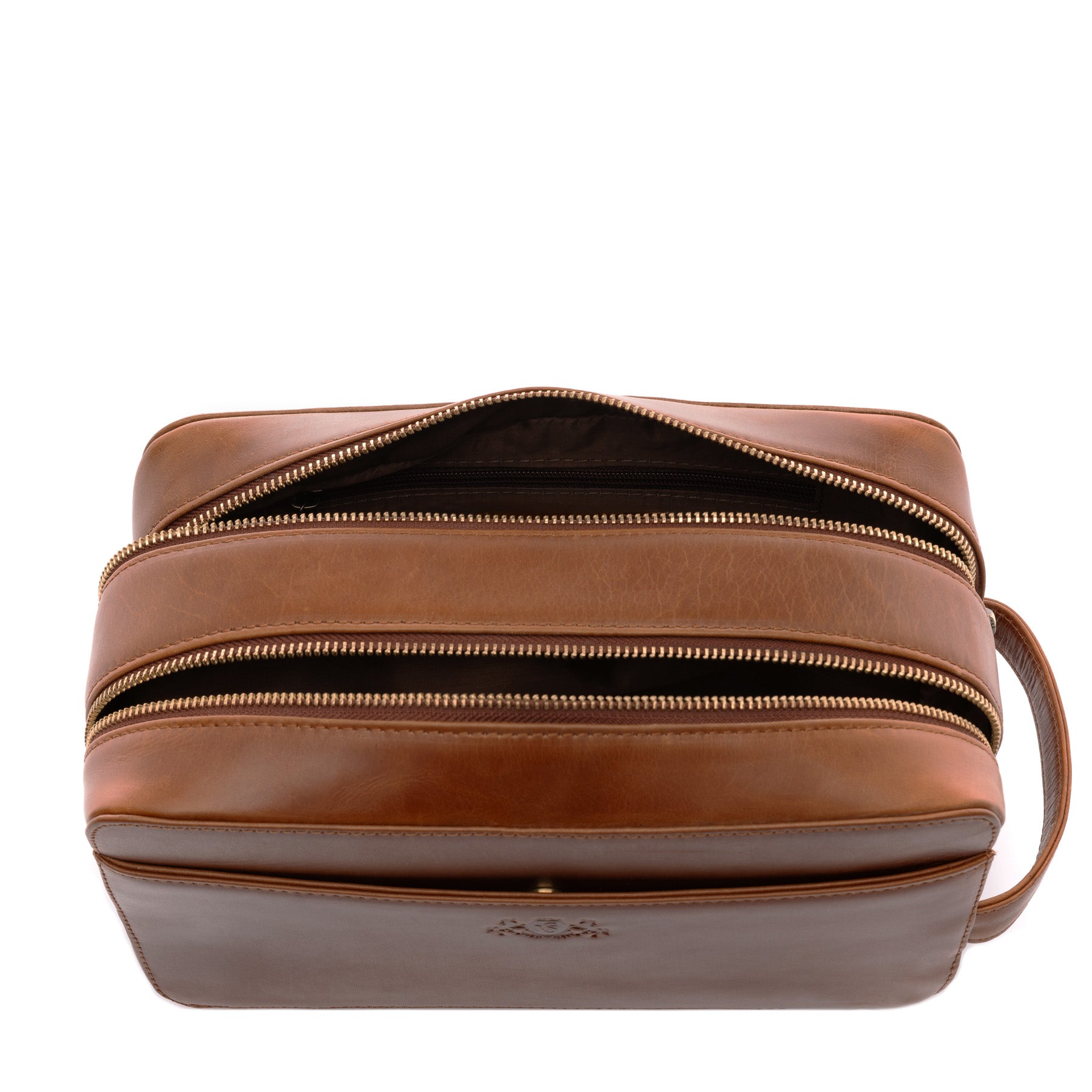 SID & VAIN Kulturtasche Leder QUENTIN Hellbraun Kulturbeutel 45606