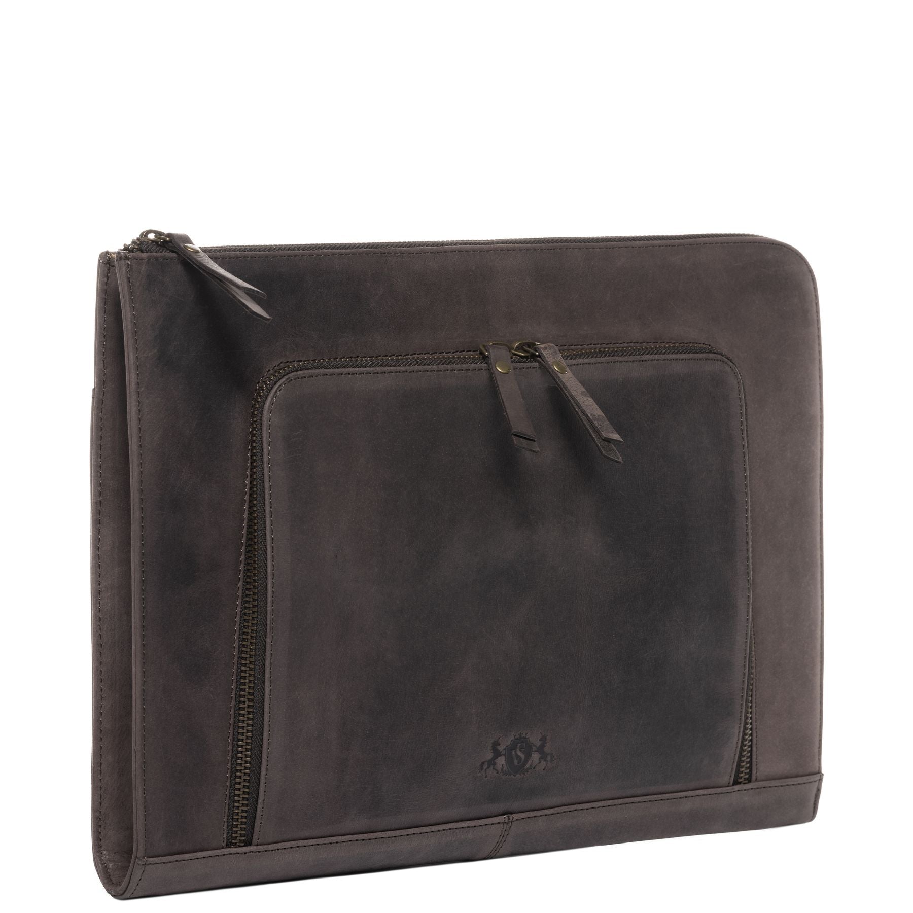 SID & VAIN Laptop-Hülle Leder CHELSEA beige braun Laptoptasche Zip 36609