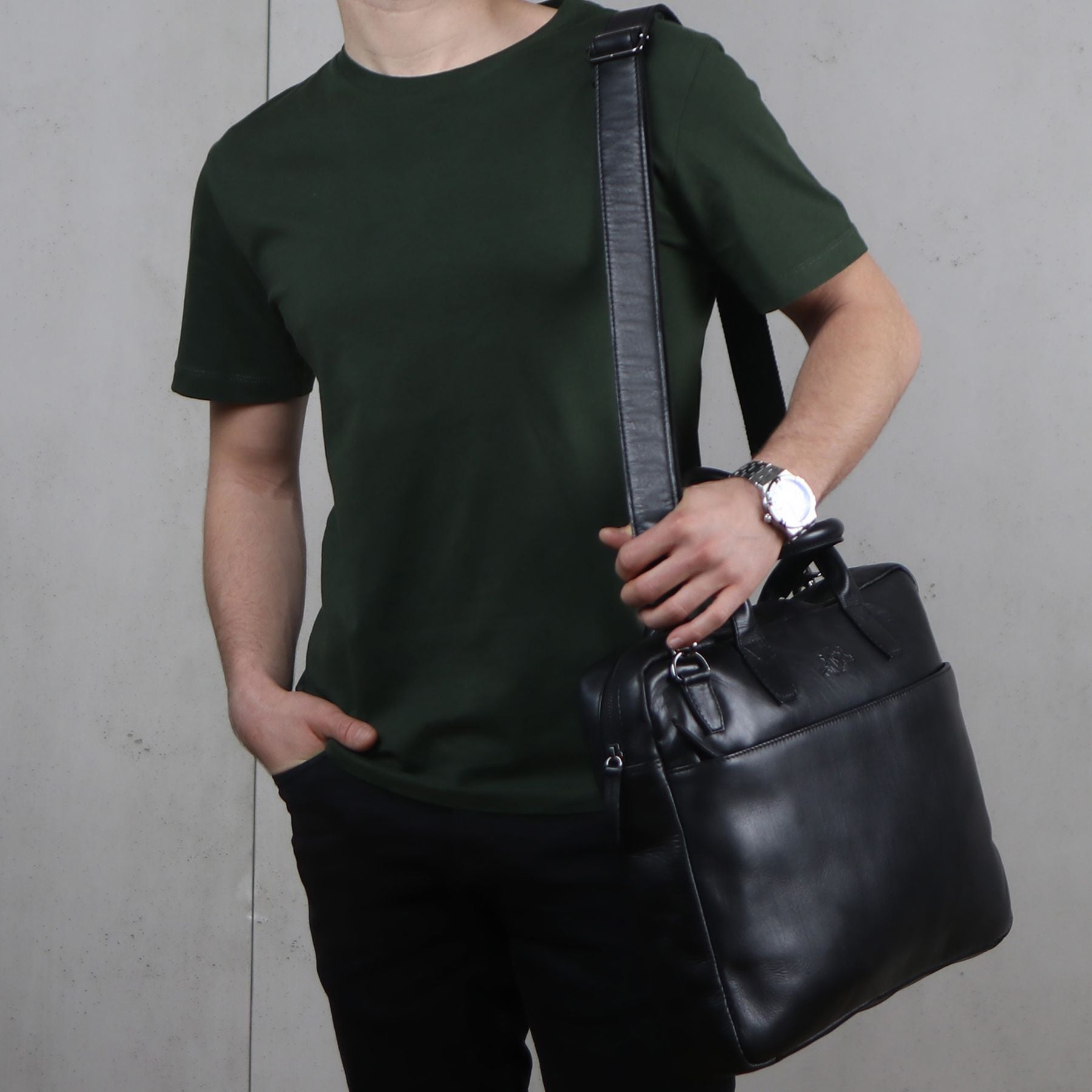 SID & VAIN Laptoptasche Leder Slim BOSTON 33011
