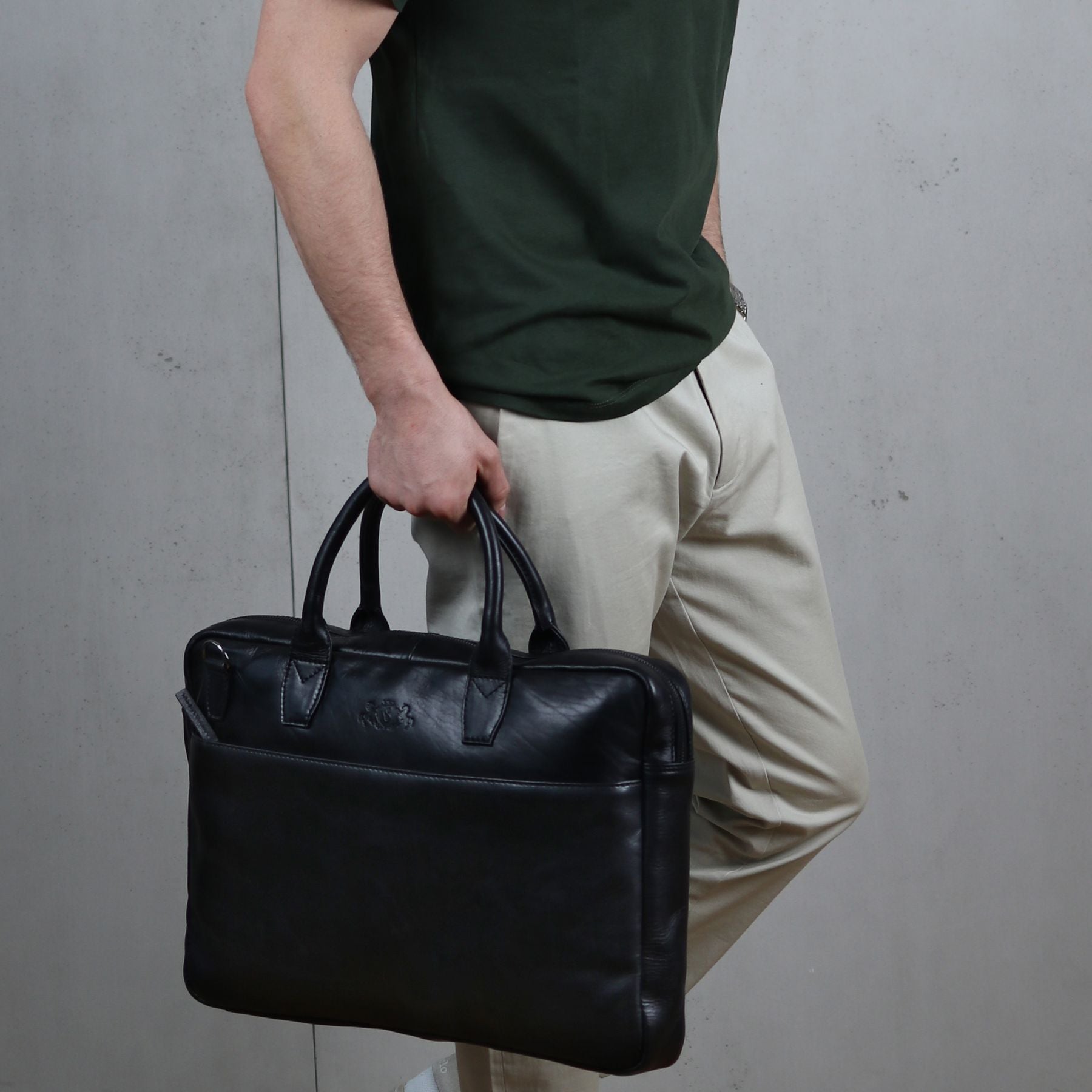 SID & VAIN Laptoptasche Leder Slim BOSTON 33012