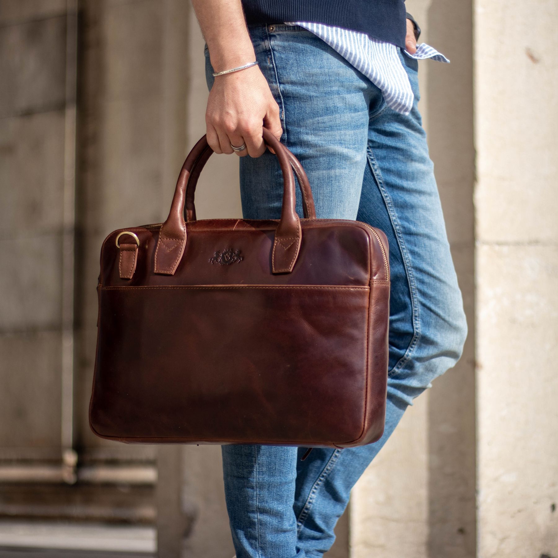 Laptoptasche BOSTON Natur-Leder