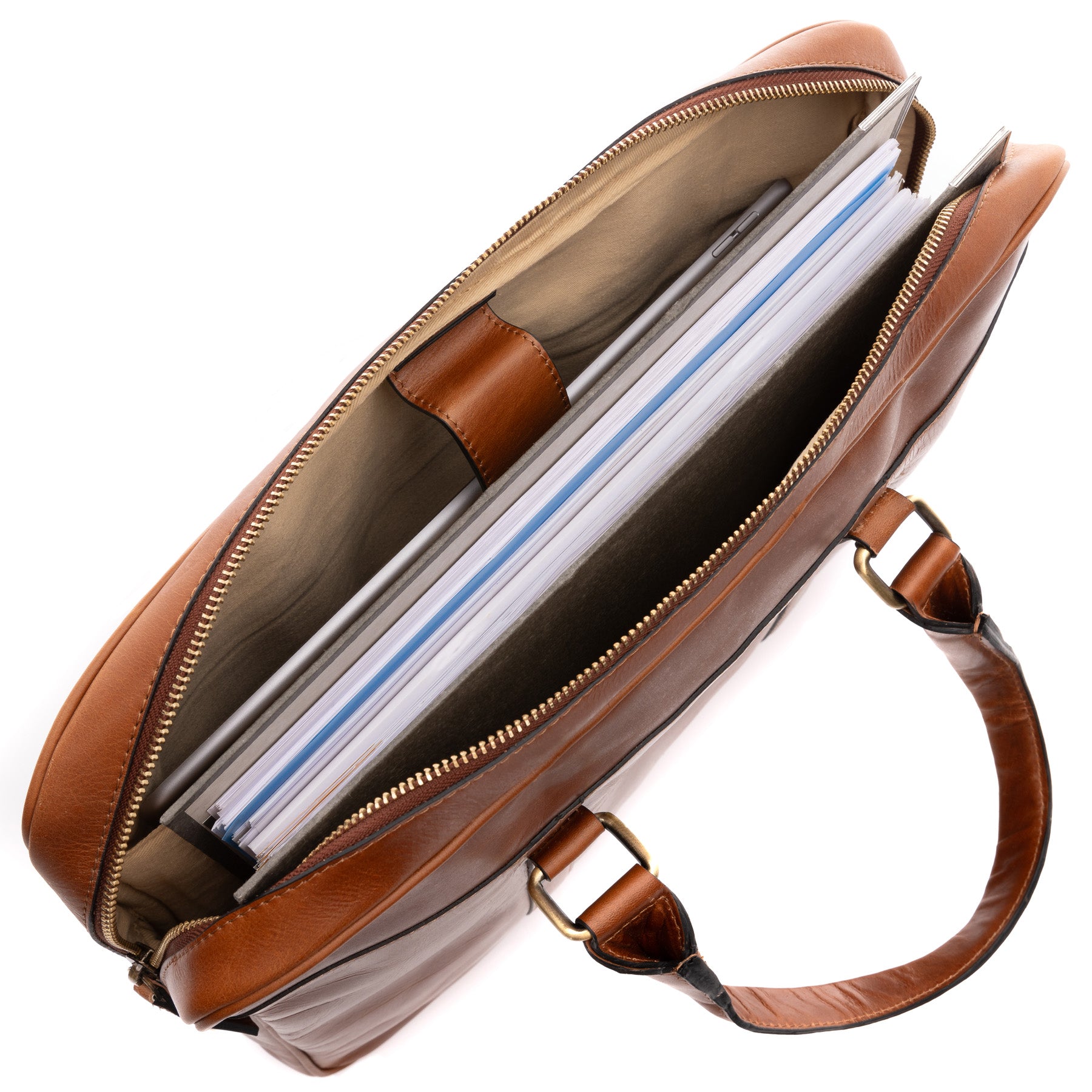 Laptoptasche BRADY Natur-Leder hellbraun