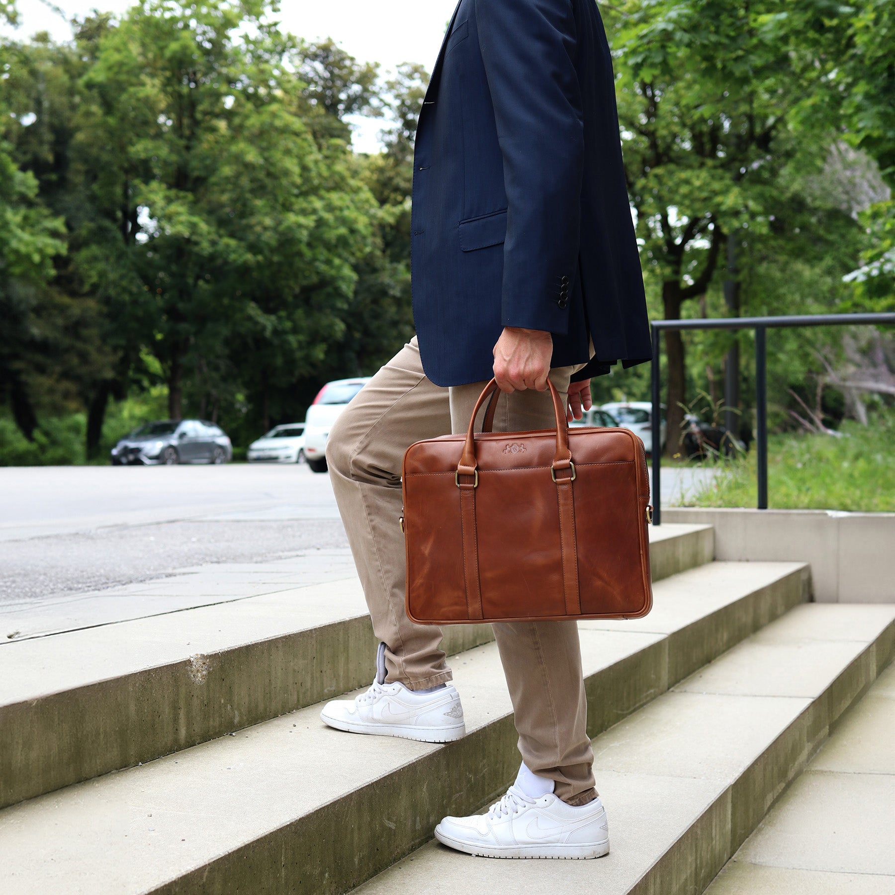 Laptoptasche BRADY Natur-Leder hellbraun