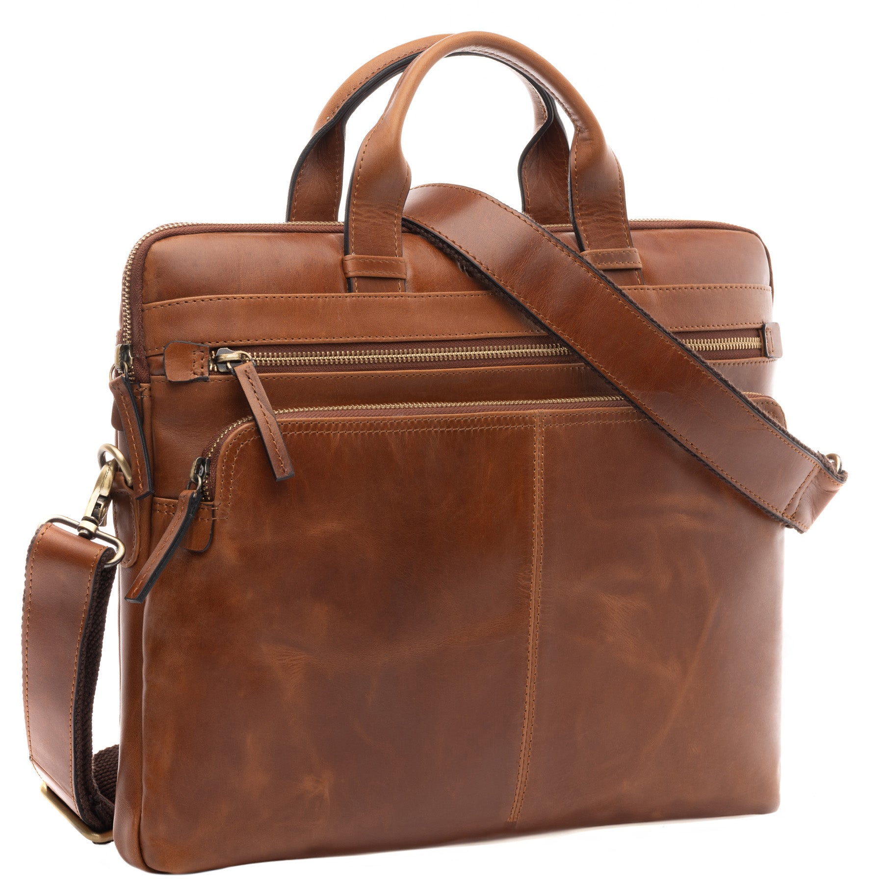 Laptoptasche CARSON Natur-Leder braun