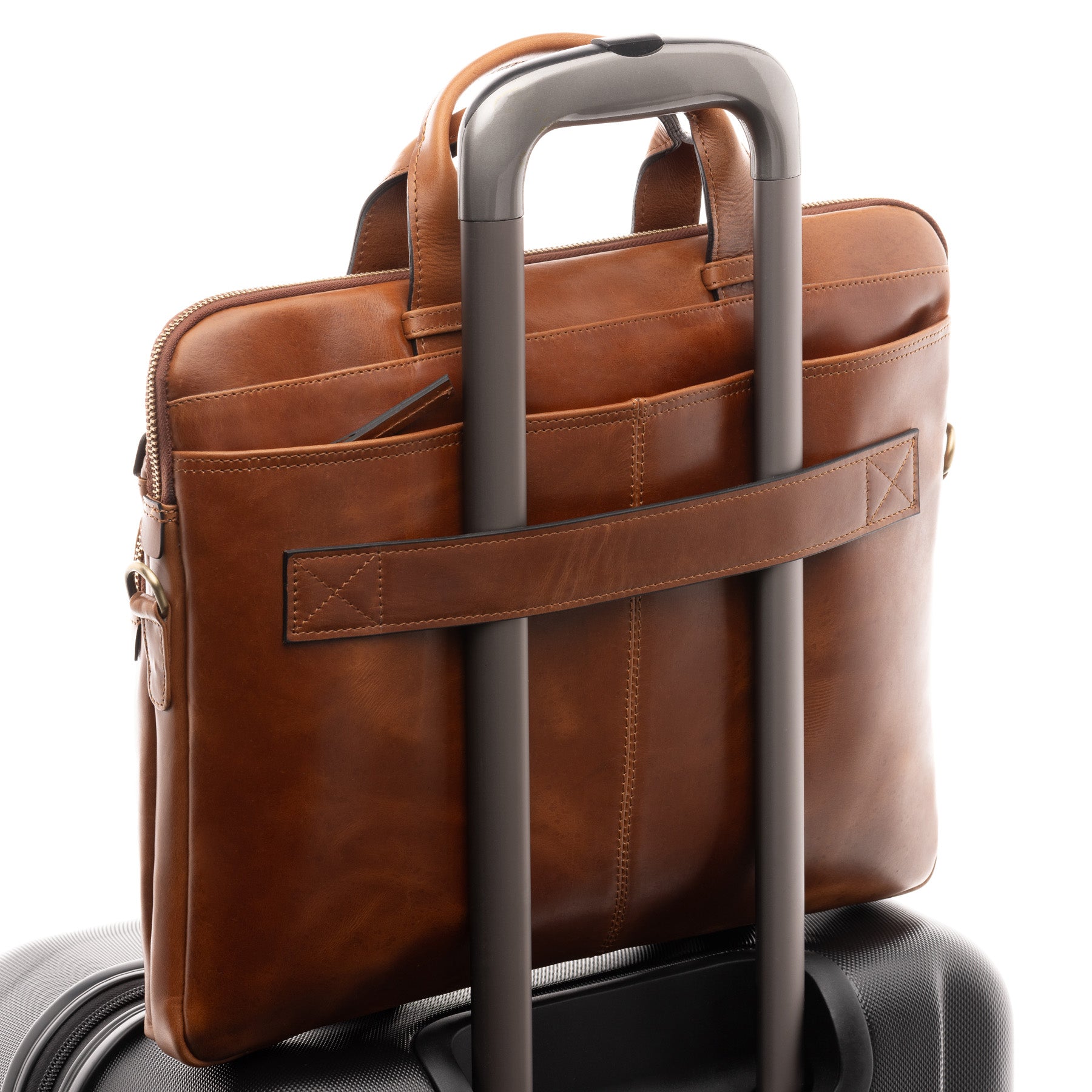 Laptoptasche CARSON Natur-Leder braun
