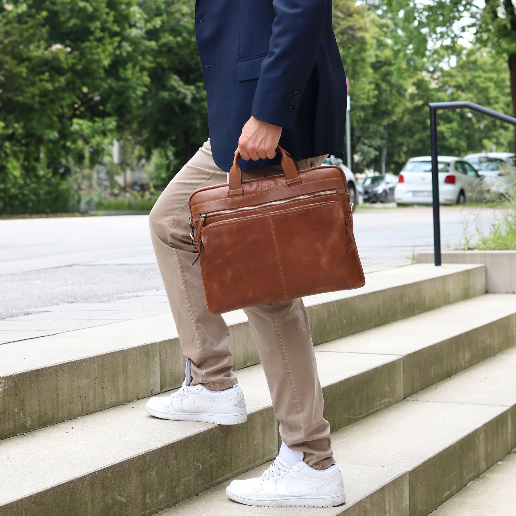 Laptoptasche CARSON Natur-Leder braun