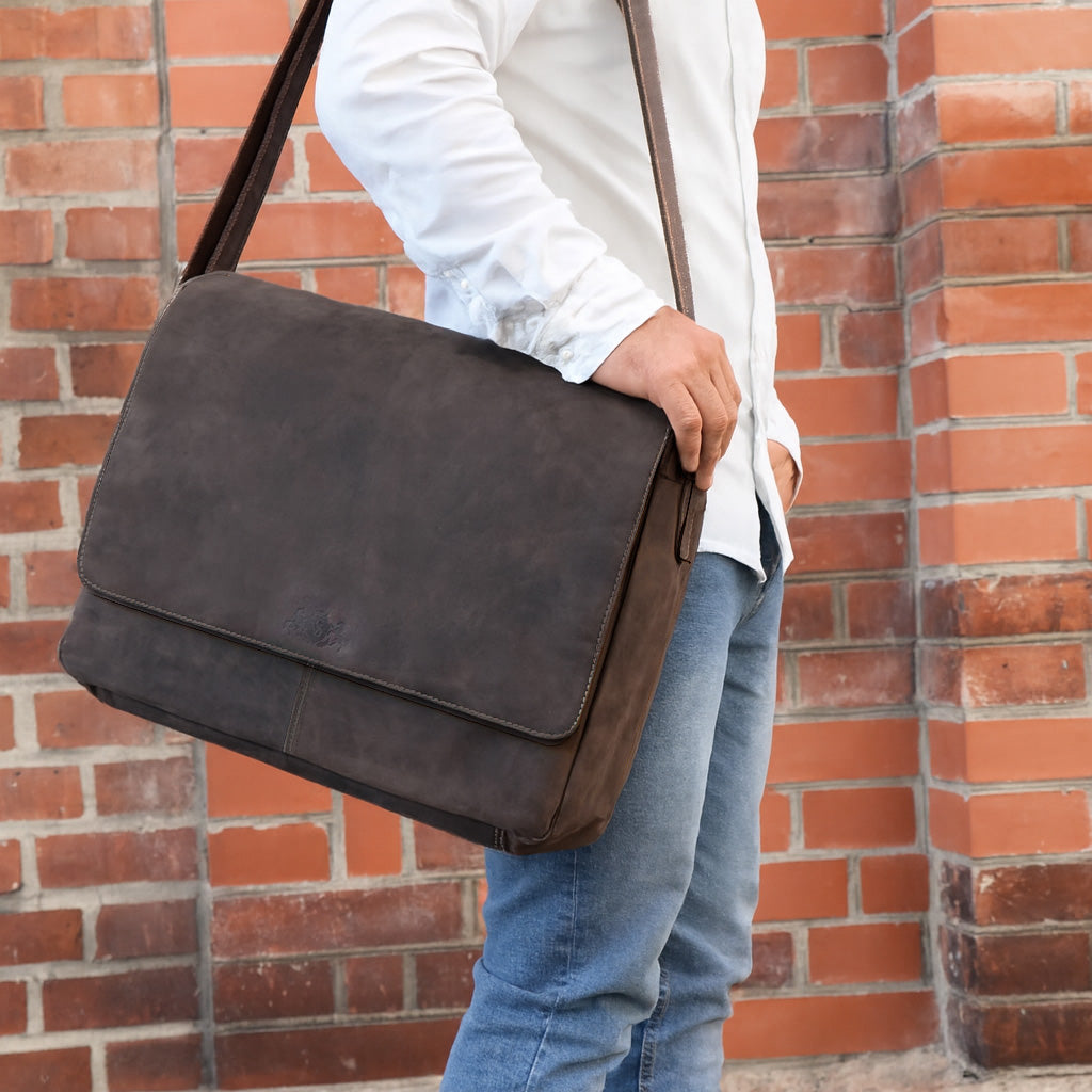 Messenger Bag SPENCER buffalo leather brown