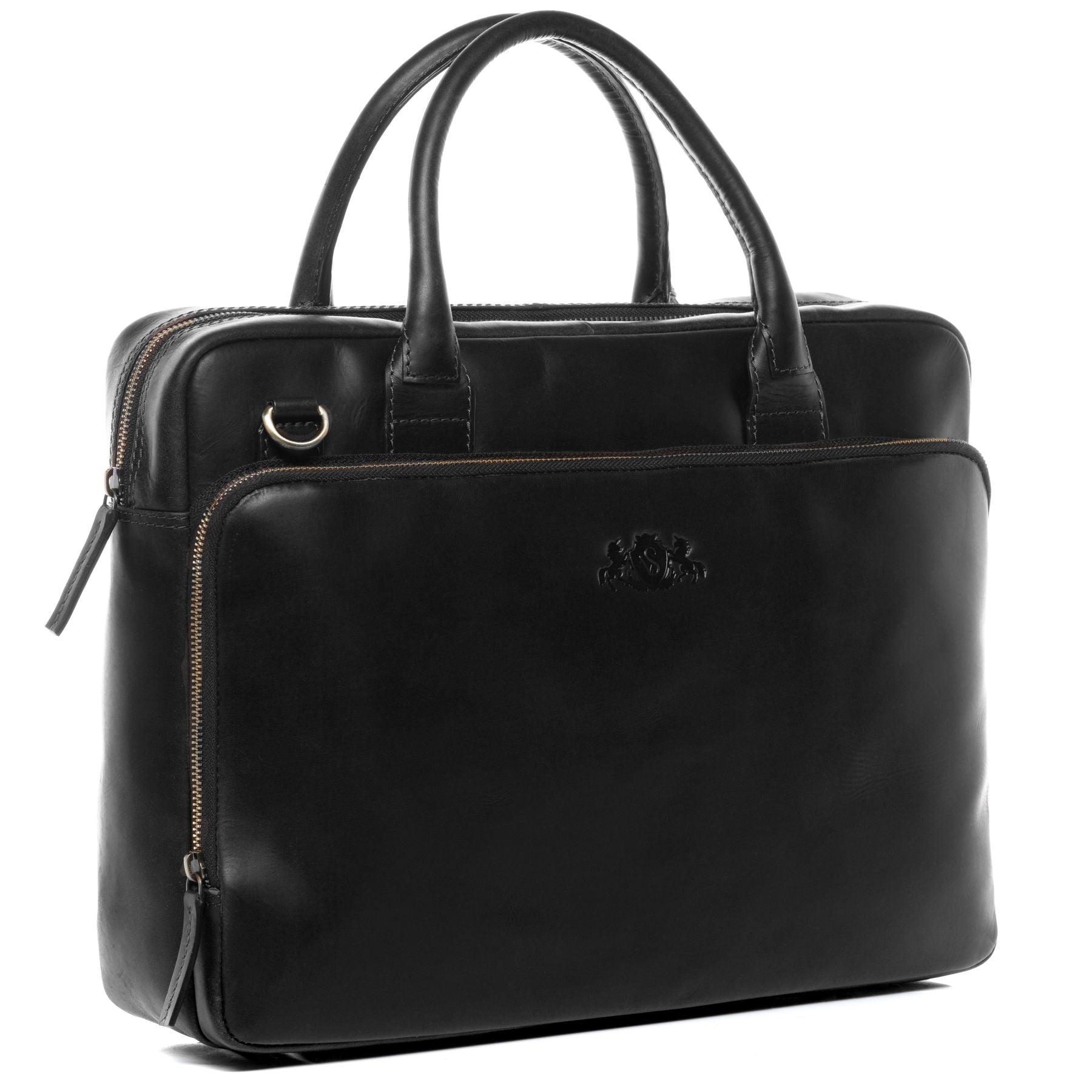 SID & VAIN Laptoptasche Leder XL RYAN schwarz 27973