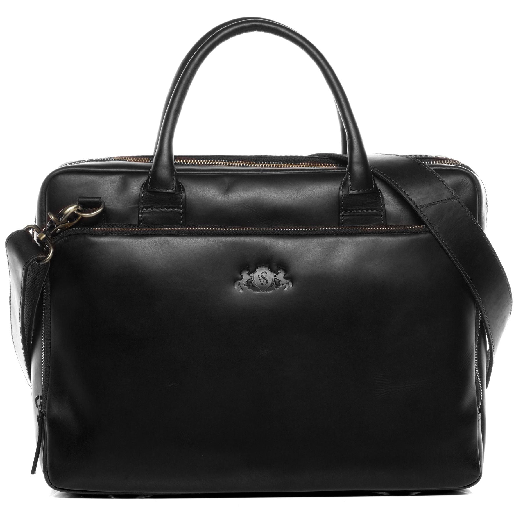 SID & VAIN Laptoptasche Leder XL RYAN schwarz 27972