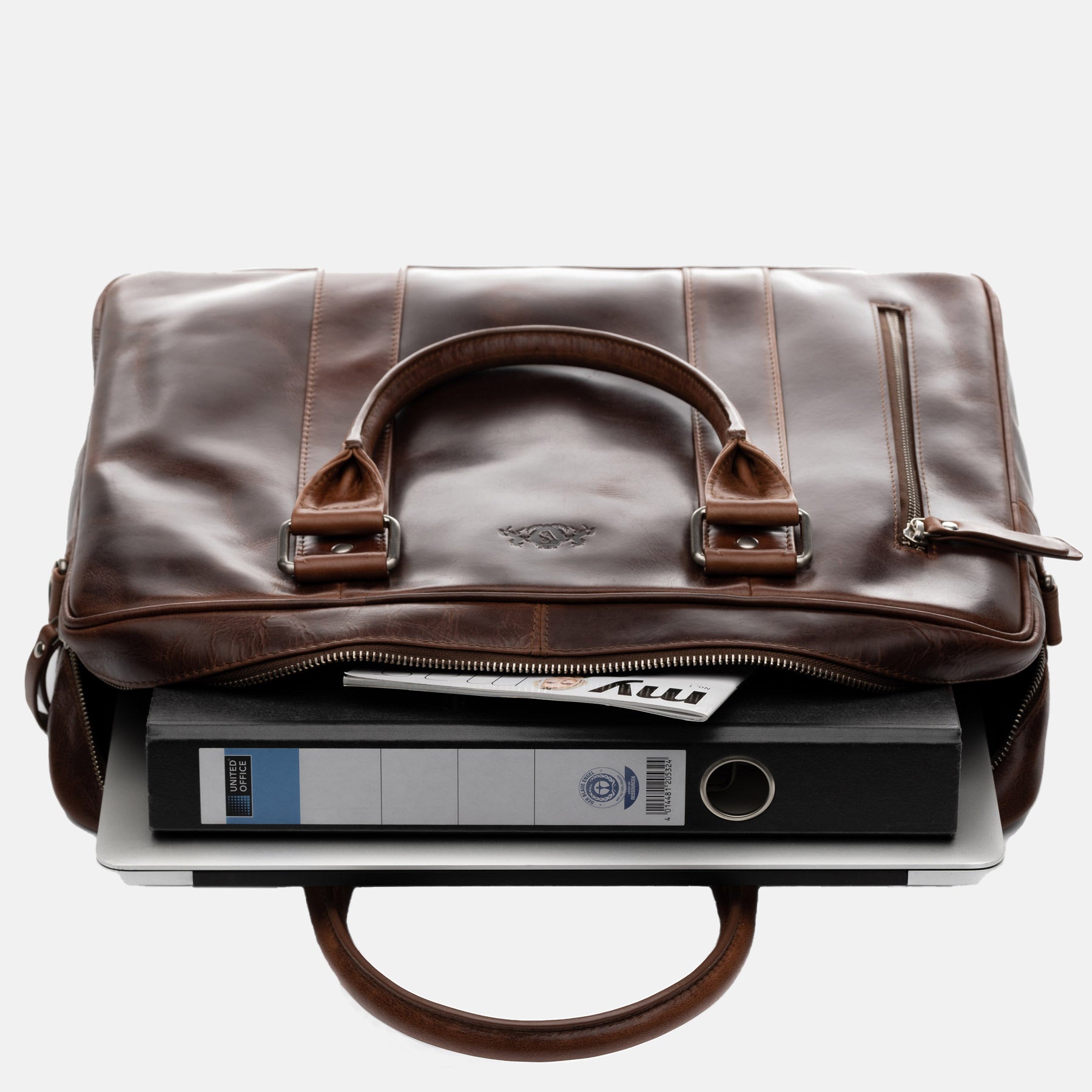 Laptoptasche STOKED Natur-Leder braun