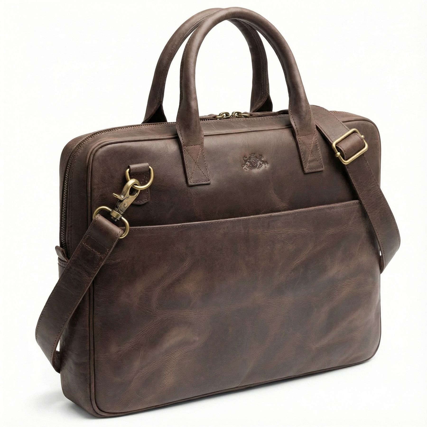 SID & VAIN Laptoptasche echt Leder 15" Zoll Laptop Umhängetasche Aktentasche Herren Business-Tasche ADEN gross 50311