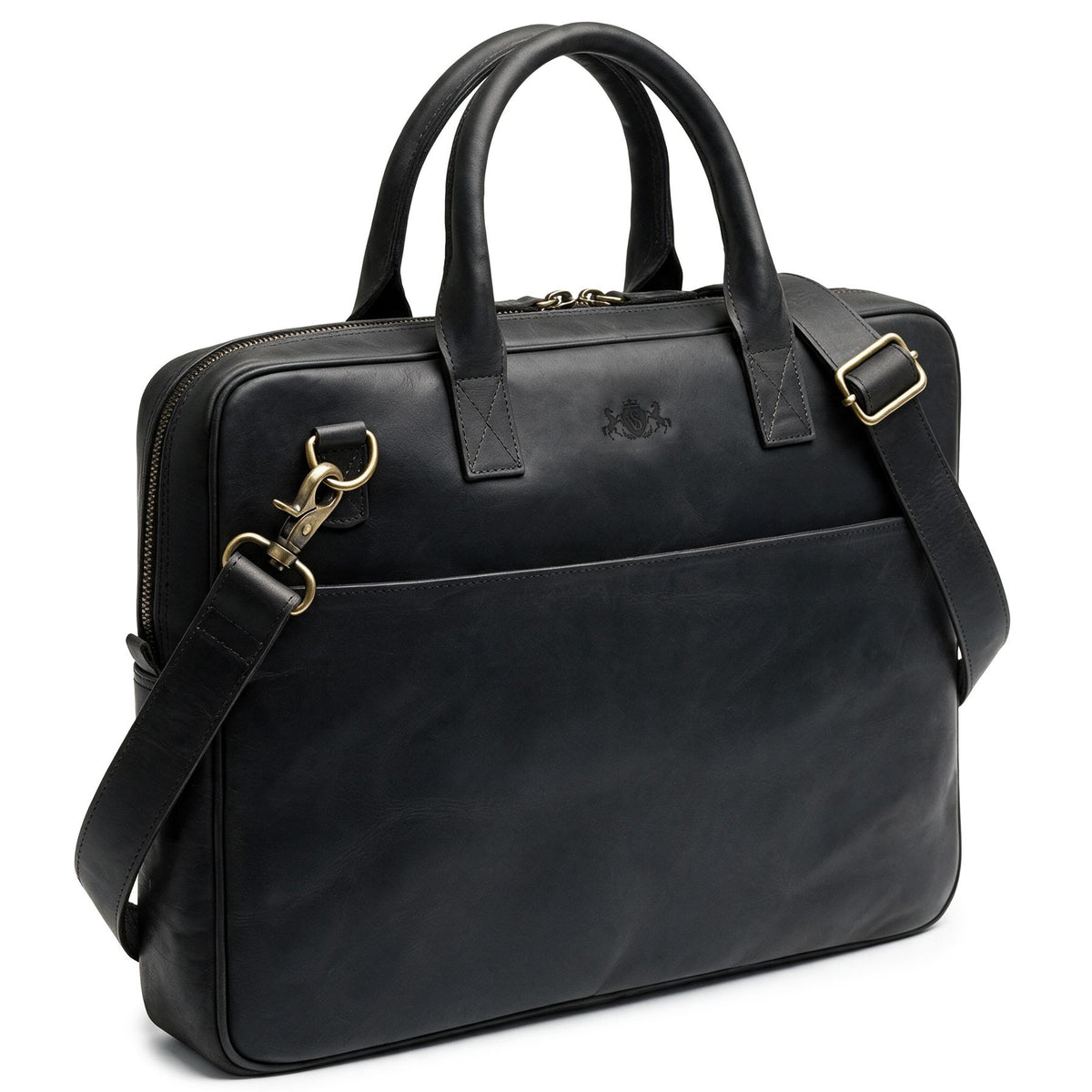 SID & VAIN Laptoptasche echt Leder 15" Zoll Laptop Umhängetasche Aktentasche Herren Business-Tasche ADEN gross schwarz gallerie