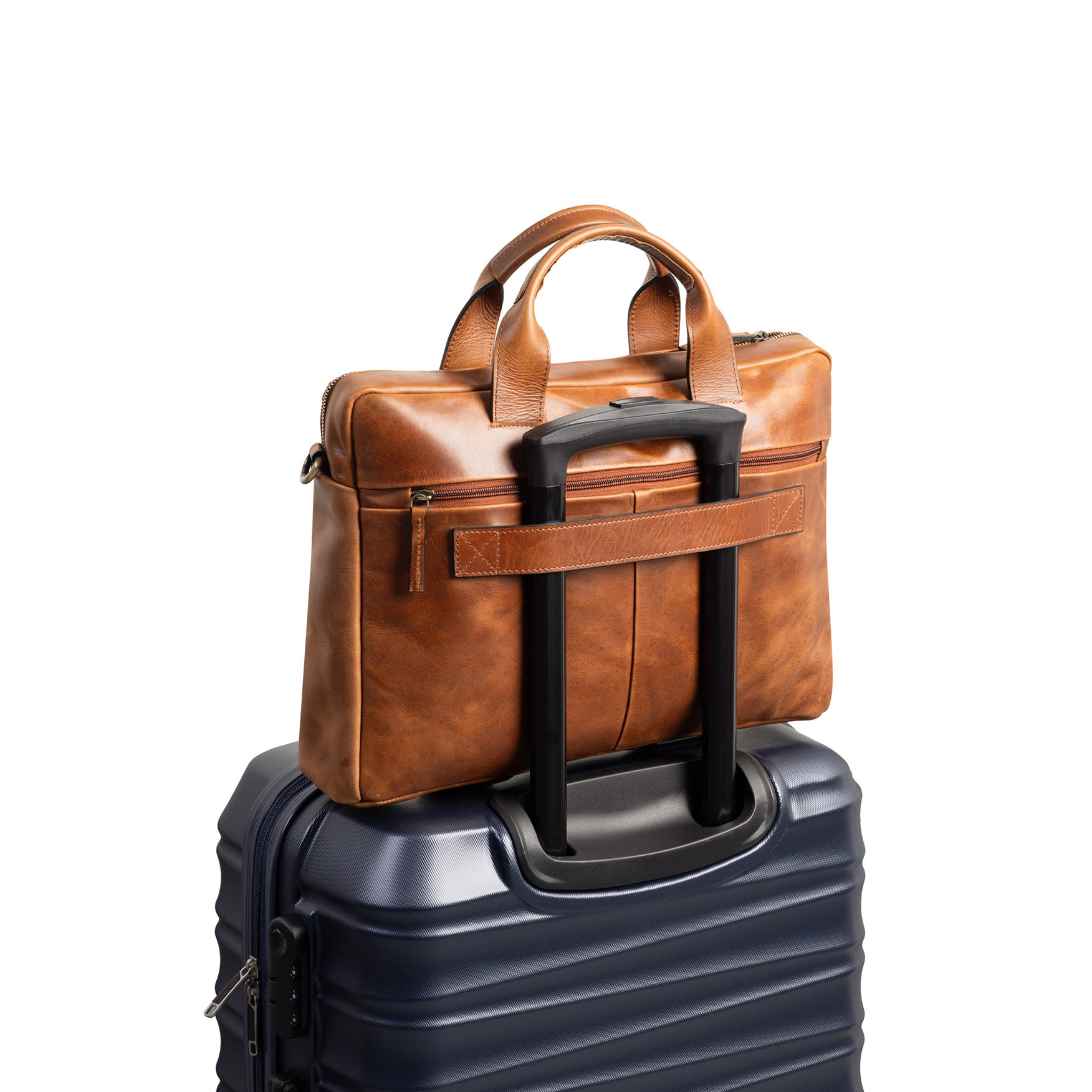 Laptoptasche Carter Natur-Leder hellbraun