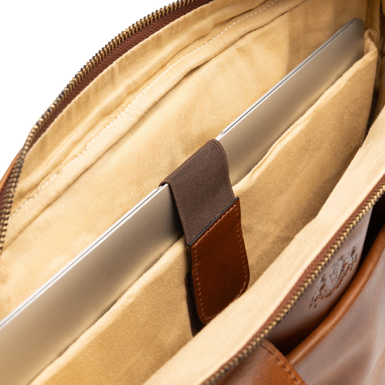 Laptoptasche Carter Natur-Leder hellbraun