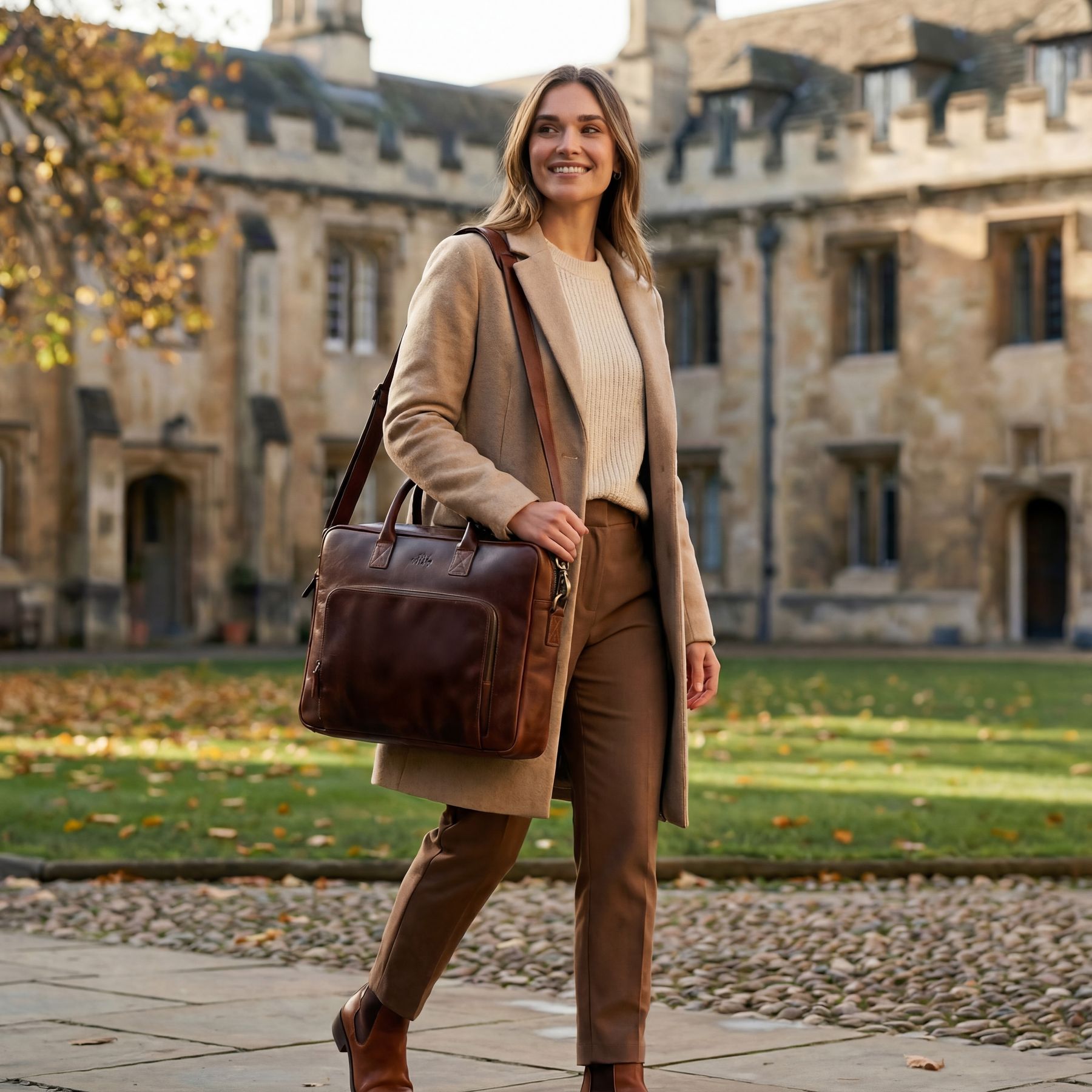 Aktentasche mit Frontfach 17" Harvey braun