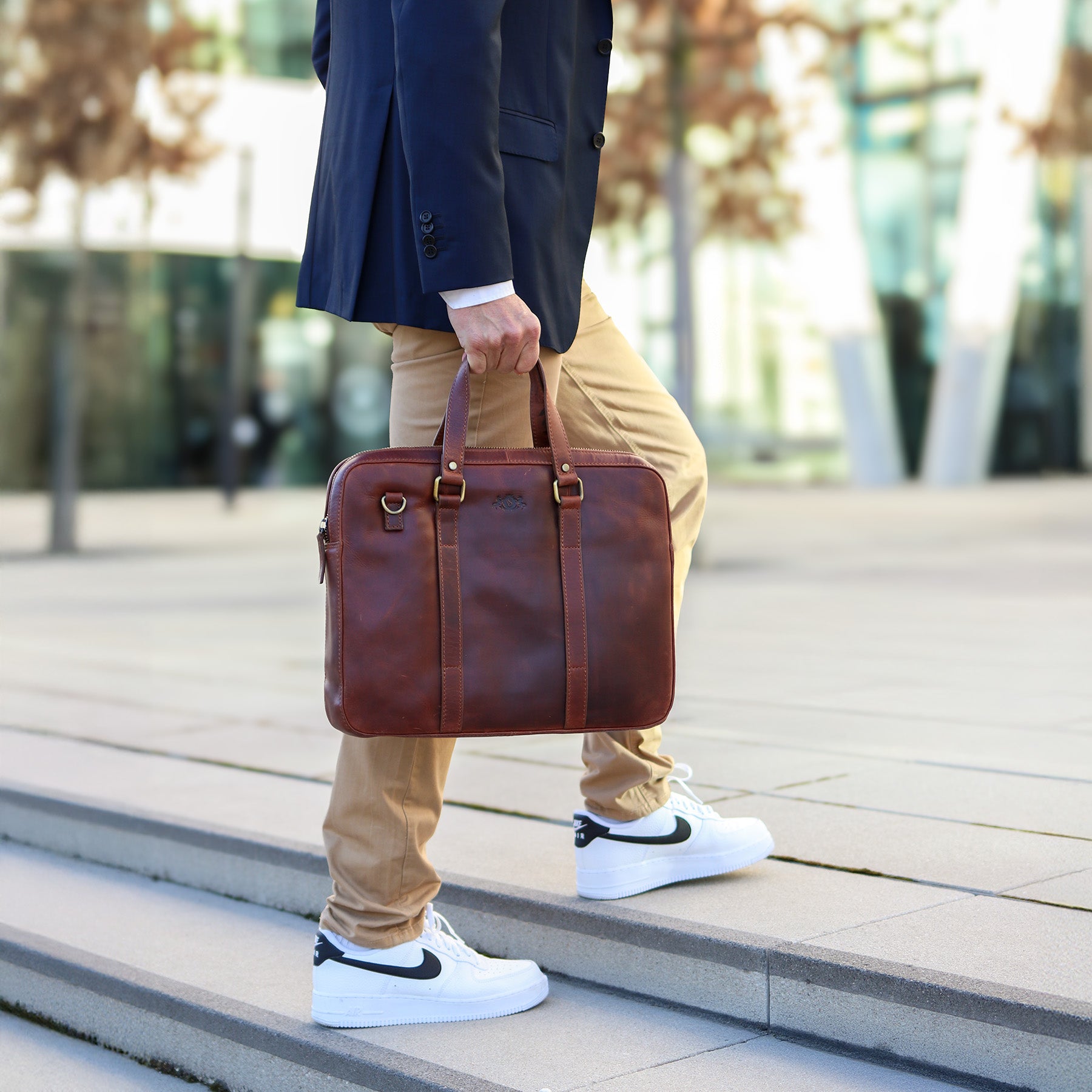 Laptoptasche Maguire Natur-Leder braun