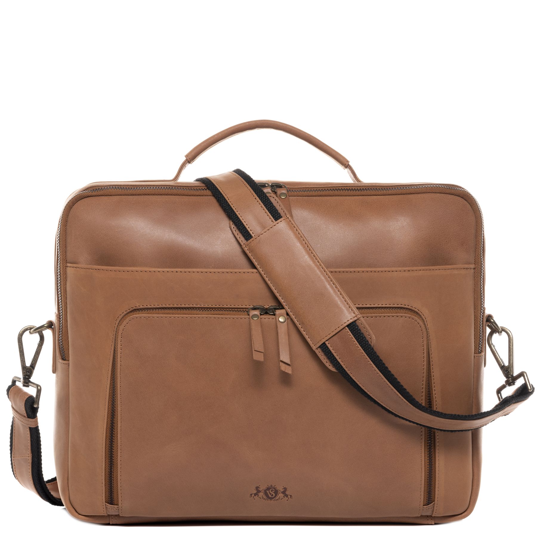 SID & VAIN Lehrertasche Leder CHELSEA braun 15" Aktentasche 36697