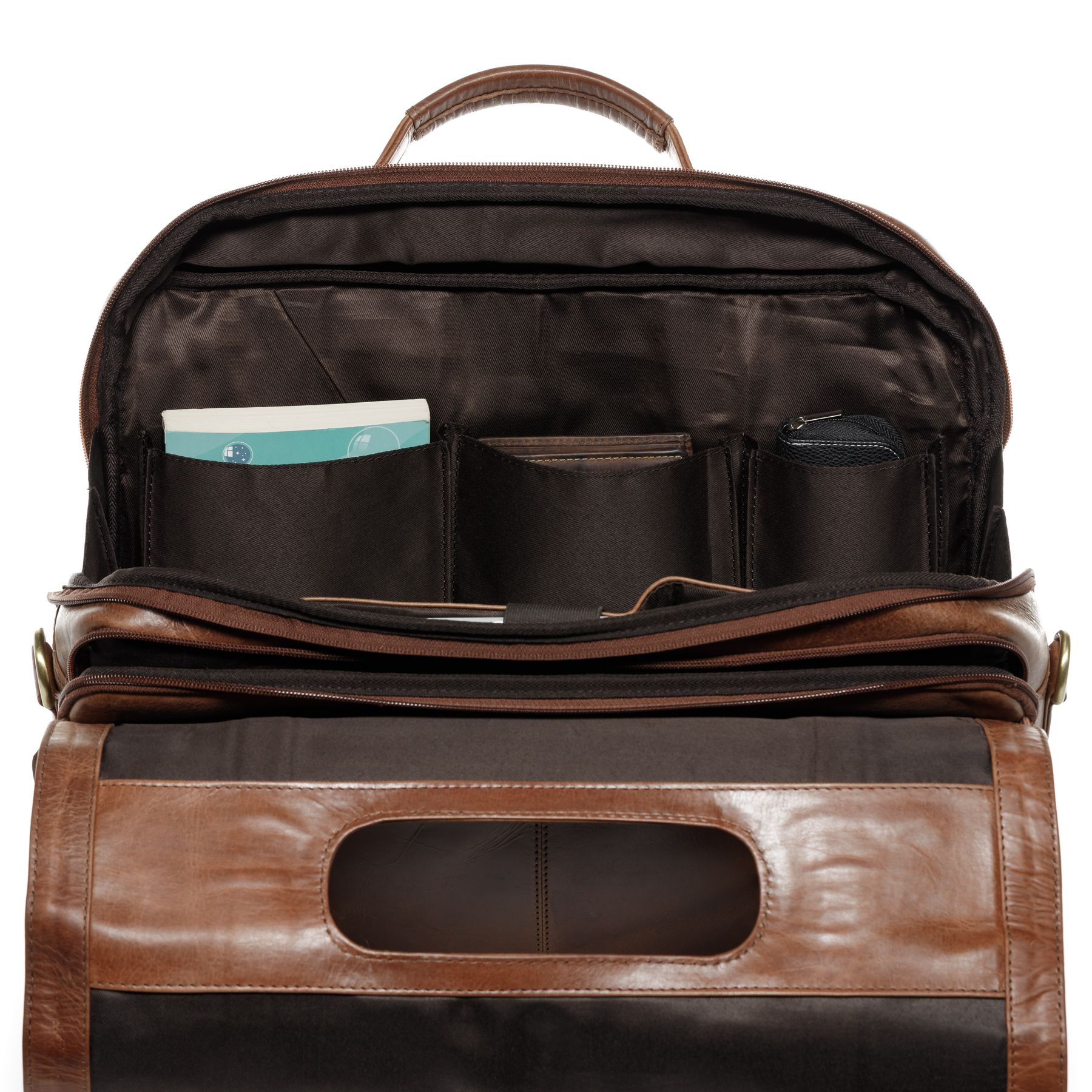 SID & VAIN Laptoptasche Lehrertasche Leder XL SPECTOR light-brown 27125